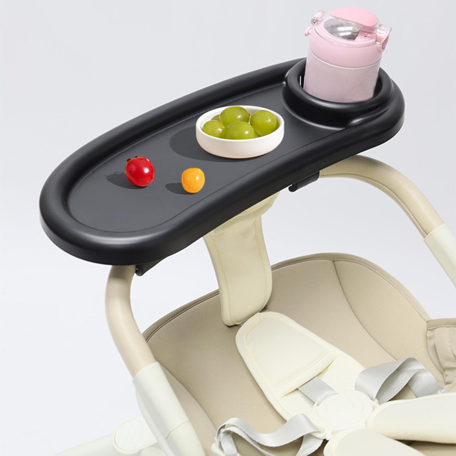 Universal Stroller Tray with Cup Holder & Phone Stand - Snack Tray for Baby Strollers, Secure Drink Holder & Snack Organizer - Perfect for On-the-Go Feeding, Park Outings & Travel Accessories