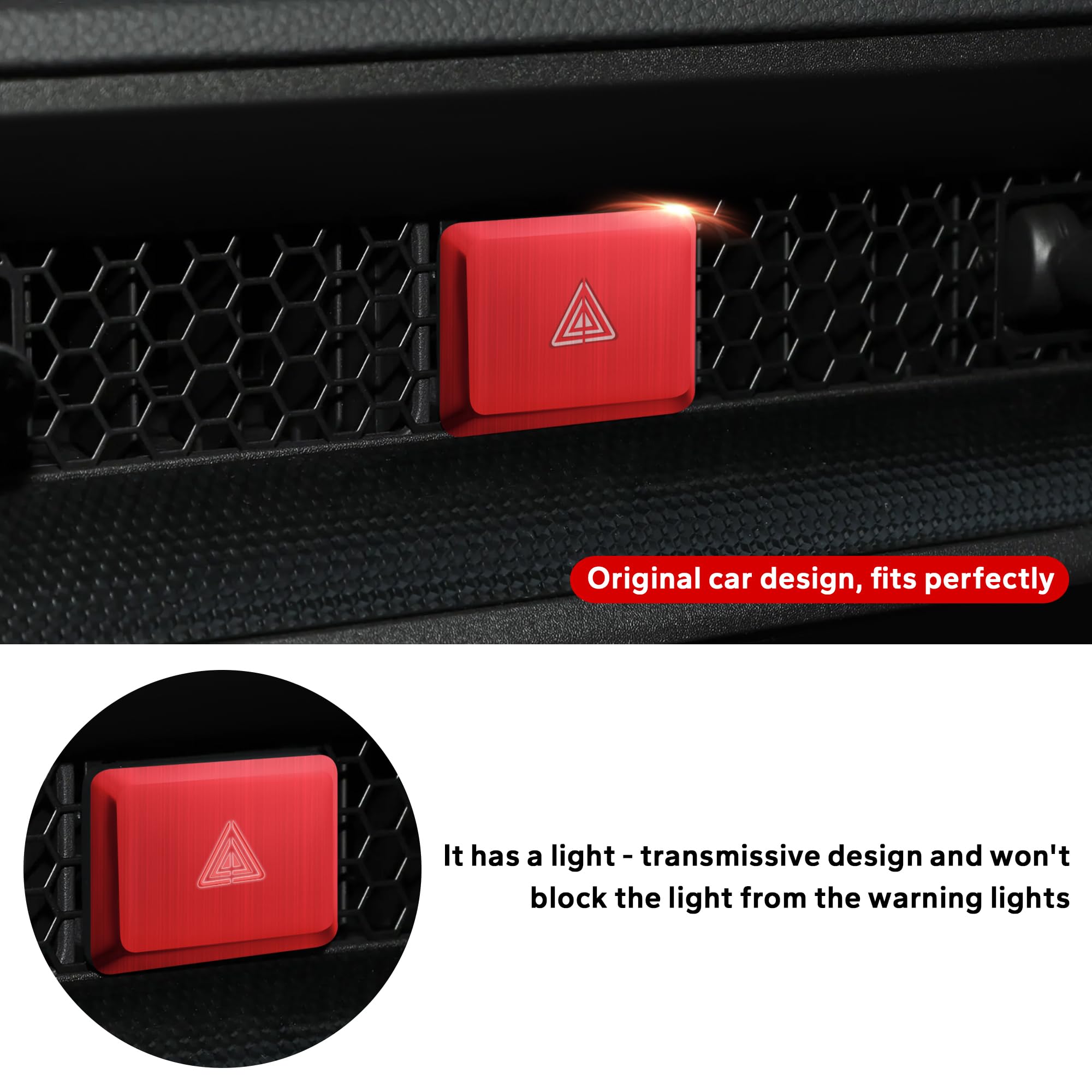 Honda Civic 2022-2025 Accord HRV CRV 2023-2025 Acura Integra 2023-2024 Hazard Warning Light Push Button Cover - Emergency Flashers Trim Accessories (Red) | Car Interior Upgrade & Safety Enhancement