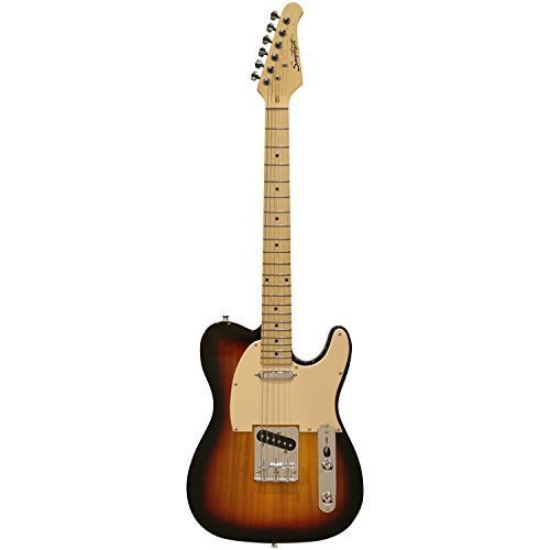 Sawtooth ET Series Electric Guitar - Sunburst Finish with Aged White Pickguard for Rock, Blues & Stage Performance | Professional Quality Solid Body Guitar for Musicians & Beginners