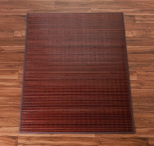 Non-Slip Bamboo Bath Mat for Kitchen & Bathroom - 4x6 Feet Dark Brown - Water Absorbent, Durable & Eco-Friendly - Perfect for High Traffic Areas, Entryways & Shower Floors