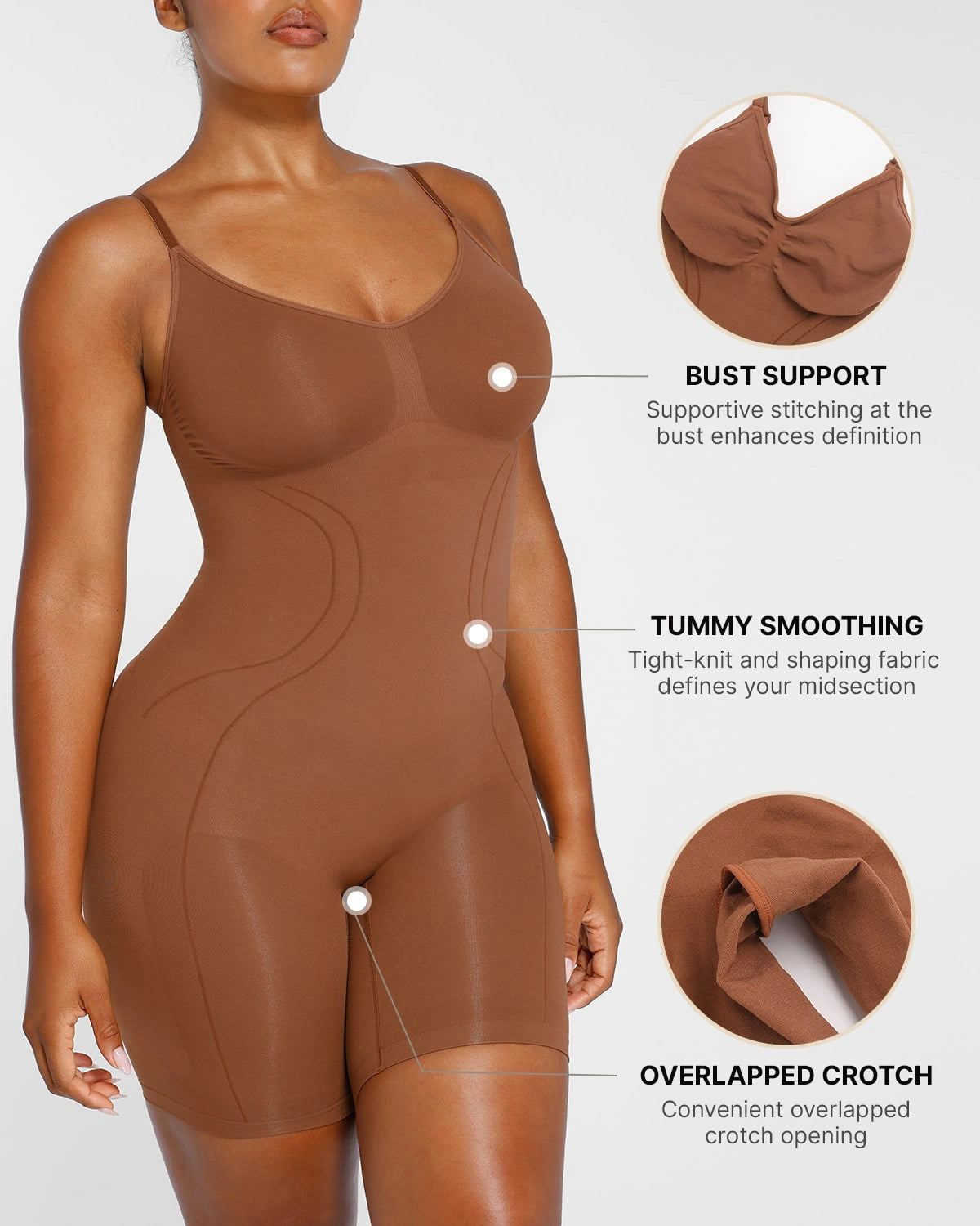 Seamless Smoothing Bodysuit for Women - Tummy Control Shapewear - Comfortable Slimming Undergarment - Perfect for Dresses, Workouts & Everyday Wear