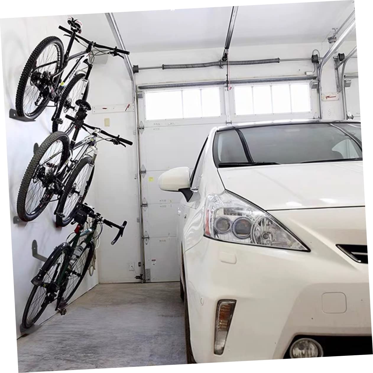 WOONEKY 3-Pack Heavy Duty Bike Wall Hanger Rack - Space Saving Garage Bike Storage Hooks for Mountain, Road & Kids Bicycles - Perfect for Garage, Basement & Shed Organization (Black)