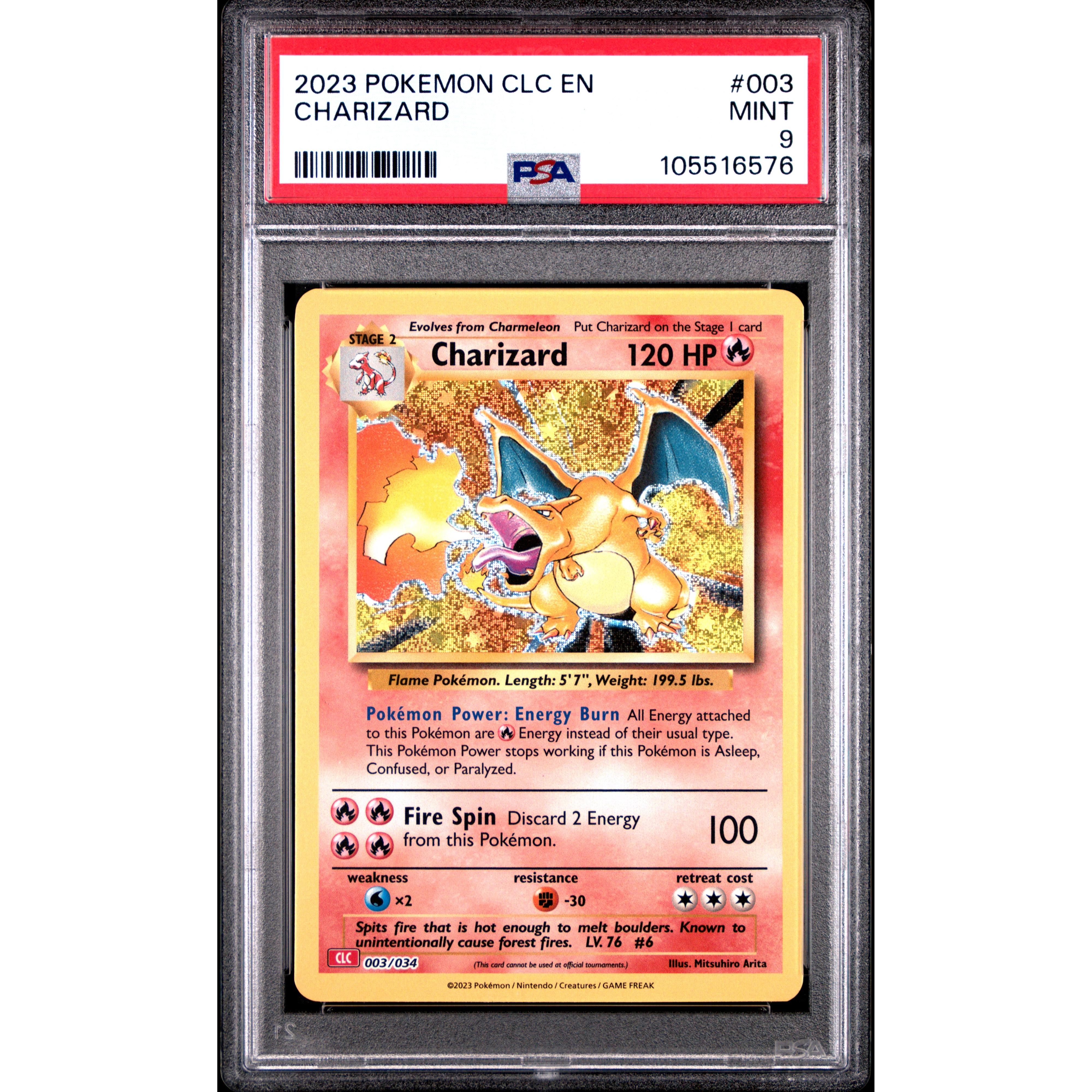 2023 Pokemon Classic Collection Charizard 003/034 PSA 9 Graded Card - Rare Collectible for Trading Card Game Enthusiasts & Perfect Gift for Pokemon Fans