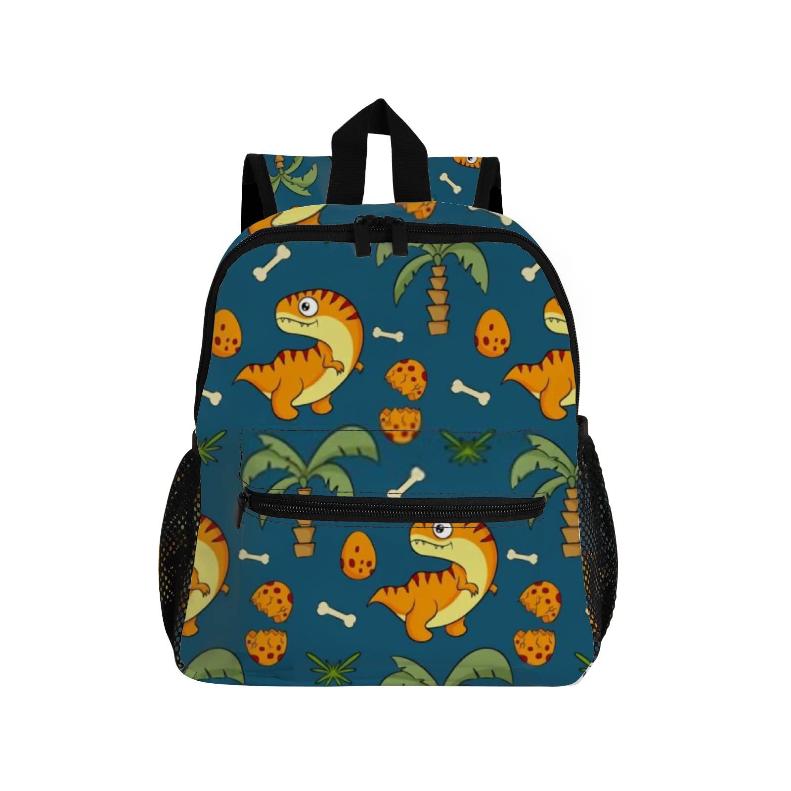 Dinosaur Kids Backpack for Boys & Girls - Waterproof School Backpack for Toddler & Kindergarten - Cute Blue Dino Pattern Backpack for Daily Use, Travel & Outdoor Activities