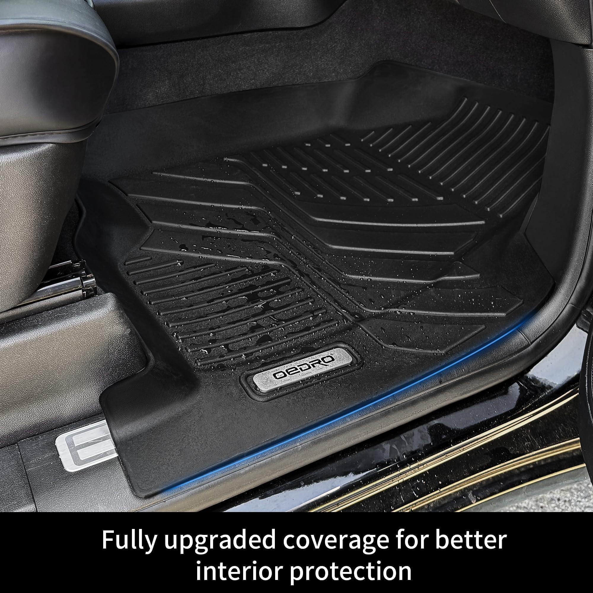 OEDRO Upgraded All-Weather Floor Mats for 2019-2025 Chevrolet Silverado 1500 & GMC Sierra 1500 | 2020-2025 Chevy Silverado/GMC Sierra 2500HD/3500HD Crew Cab | Heavy Duty Protection | Perfect for Off-Roading, Camping & Daily Commute