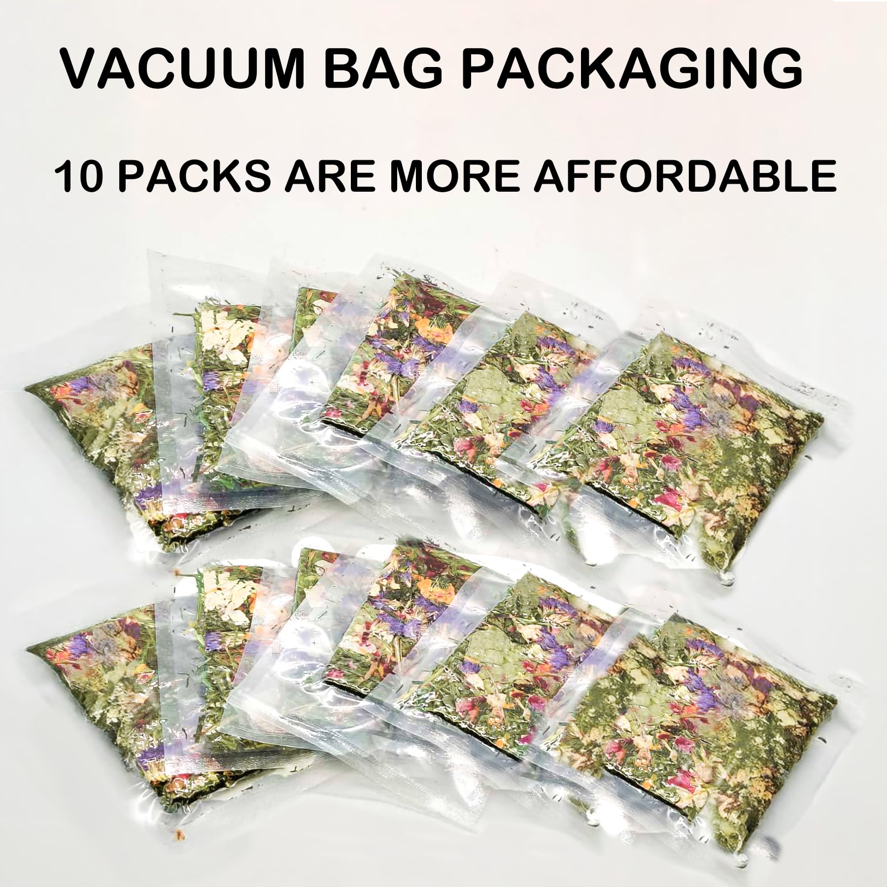 10 Pack Natural Timothy Hay Bunny Chew Toys with Herbal Flowers - Small Animal Teeth Care Treats for Rabbits, Guinea Pigs, Hamsters & Chinchillas - Perfect for Cage Enrichment and Dental Health