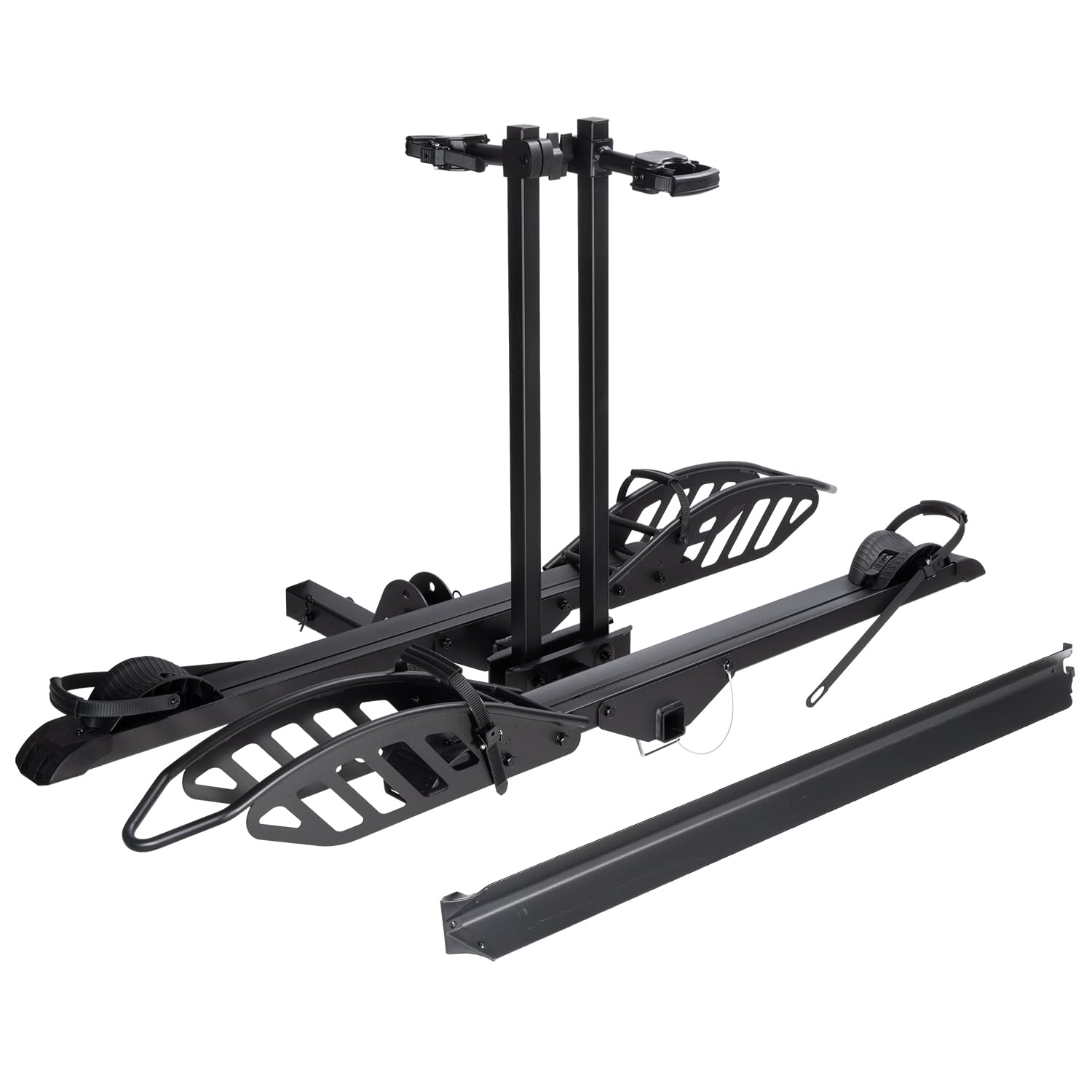 Foldable 2-Bike Rack with Ramp Mate R - 200 lbs Capacity E-Bike Carrier for Cars, Trucks, SUVs & RVs | Fits 5'' Fat Tire Electric Bicycles | 2'' Receiver Hitch | Perfect for Road Trips, Camping & Outdoor Adventures