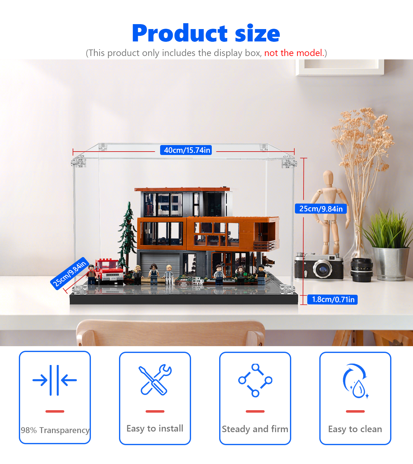 LEGO® Ideas Twilight The Cullen House 21354 Display Case - Premium Acrylic Protector for Collectible LEGO Sets - Perfect for Showcasing & Dust Protection in Home or Office Decor