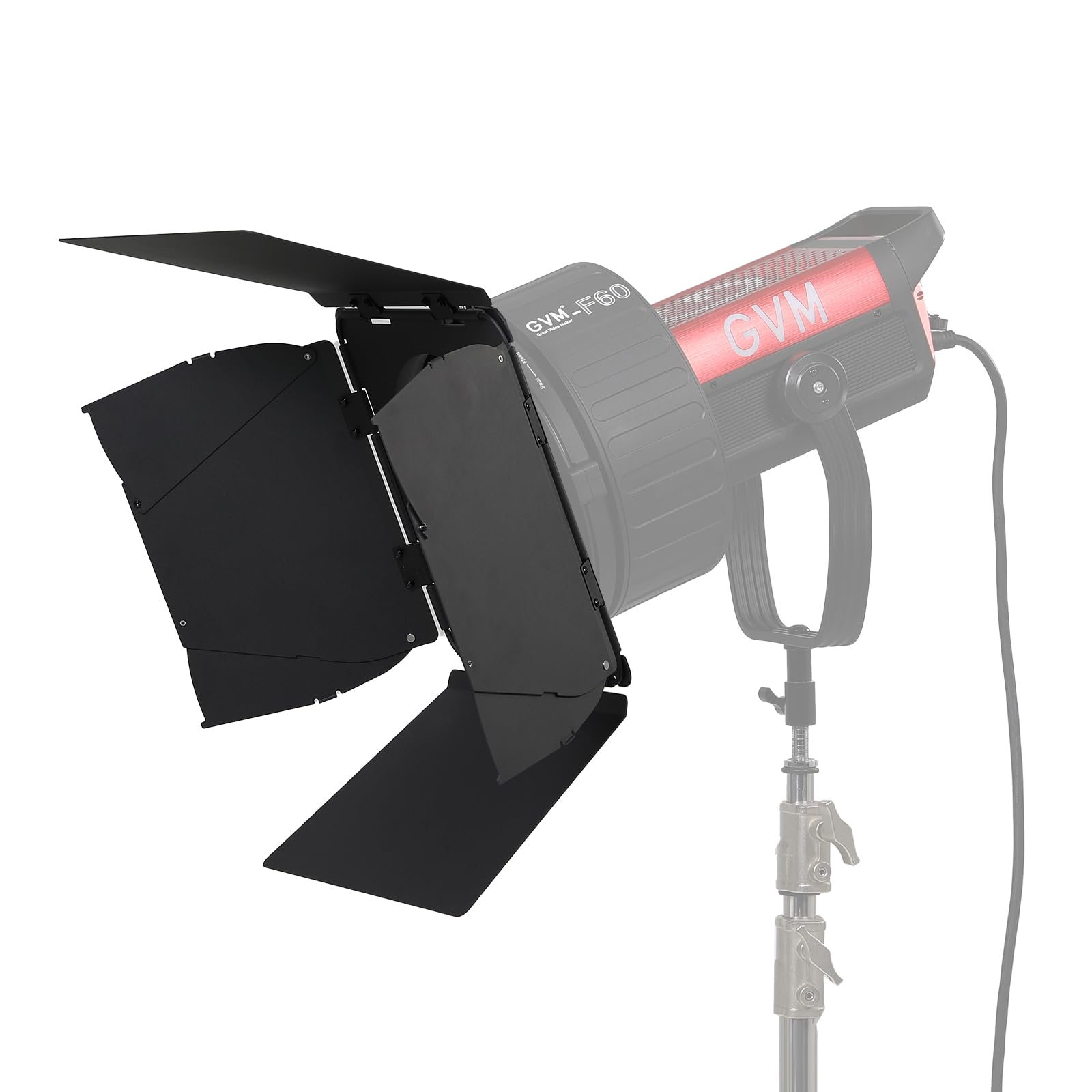 GVM FZ60 Barndoors with 8-Leaf Barndoor for GVM F60 Fresnel Lens - Adjustable Beam Angle & Light Control for SD400B, SD500B, SD650B LED Video Lights - Perfect for Studio Photography, Film Production, and Video Lighting