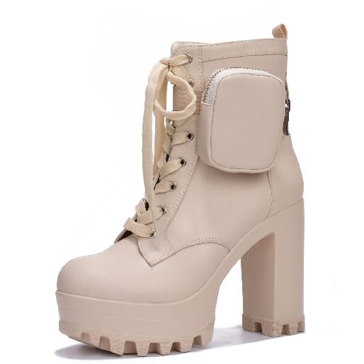 Cape Robbin Monik Platform Chelsea Ankle Boots for Women - Chunky Block Heel Booties with Side Pocket | Fashion Winter Shoes for Casual Outfits, Office Wear & Night Out