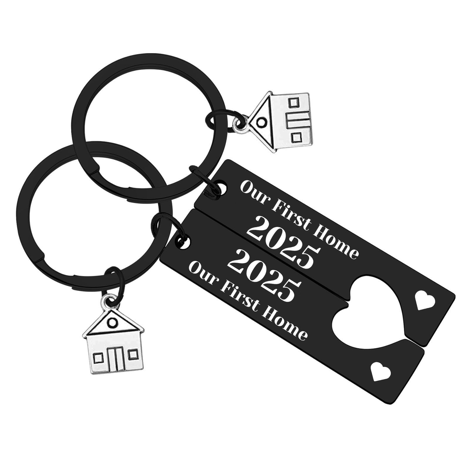 Our First Home Keychain - Personalized Housewarming Gift for Couples & New Homeowners - Perfect for House Keys, New Home Celebrations & Moving In Gifts
