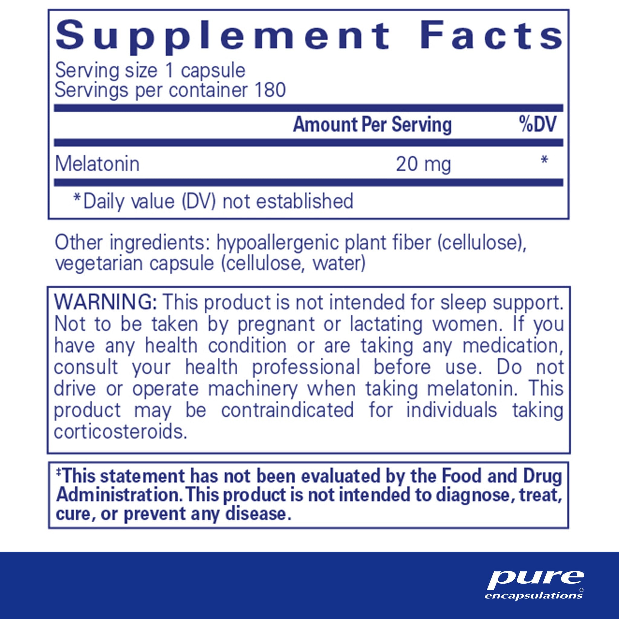 Pure Encapsulations Melatonin 20 mg Fast Dissolve Tablets for Sleep Support - Promotes Relaxation & Healthy Sleep Cycle - Ideal for Jet Lag, Shift Work & Occasional Sleeplessness