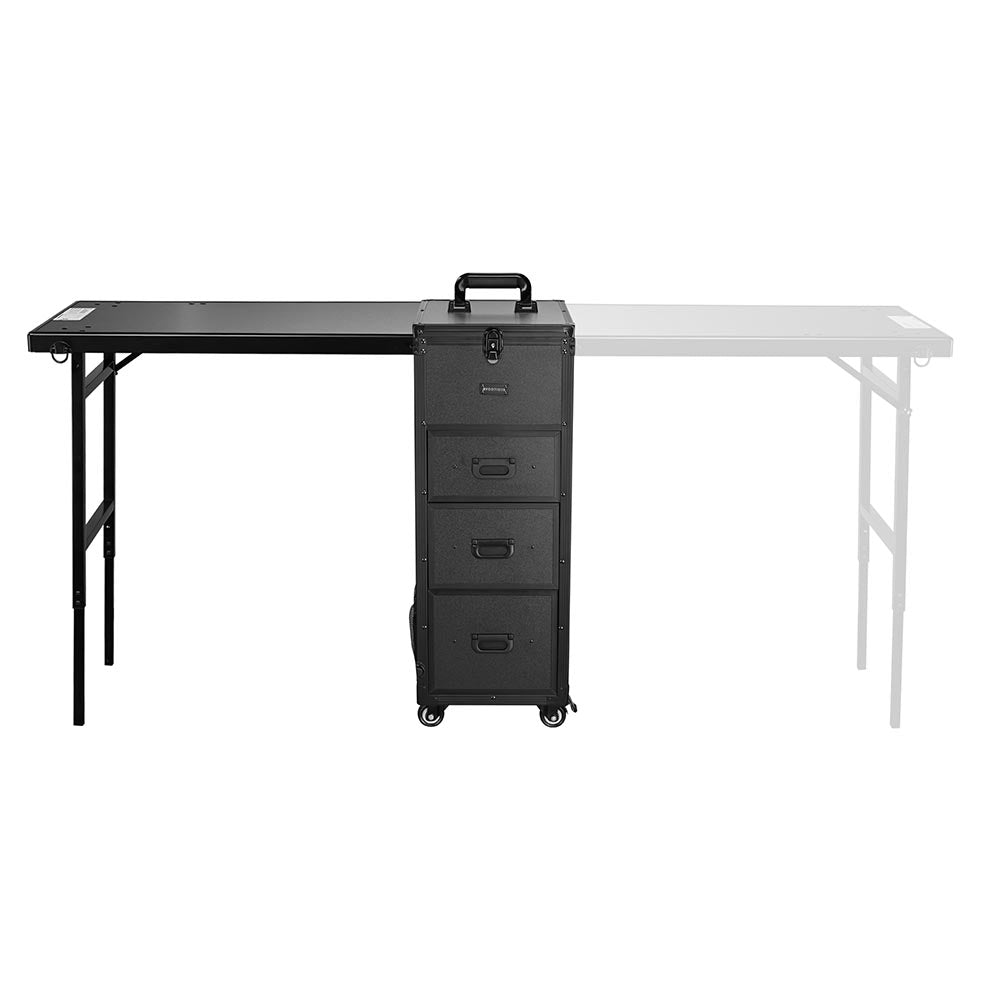 TheLAShop Professional Detachable Makeup & Nail Tech Table with Slide Drawers - Perfect for Salon, Home Beauty Station & Mobile Nail Artists