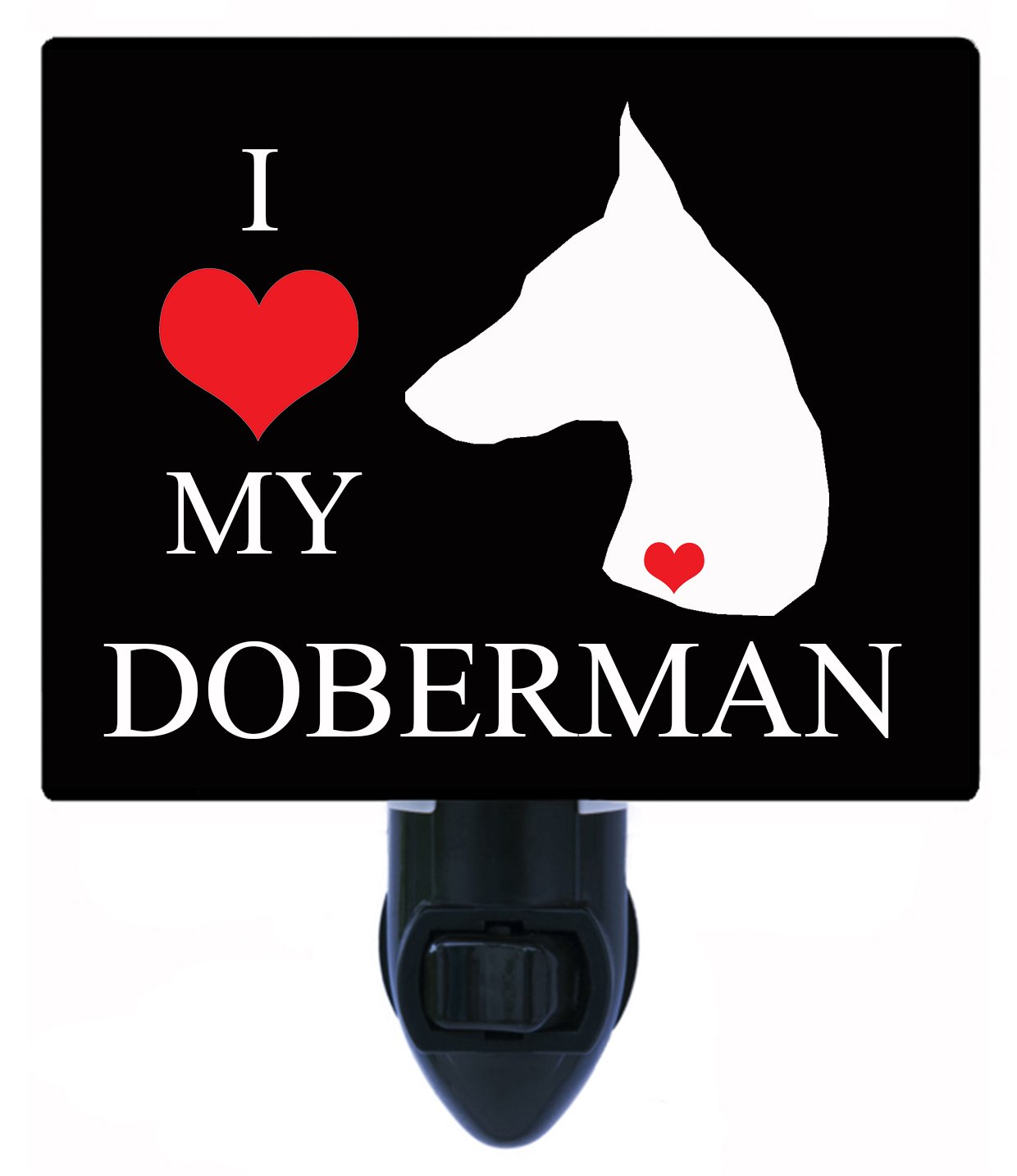 Doberman LED Night Light for Dogs - Heart-Shaped Pet Nightlight for Bedroom, Nursery, or Kennel | Perfect for Dog Lovers & Puppy Owners
