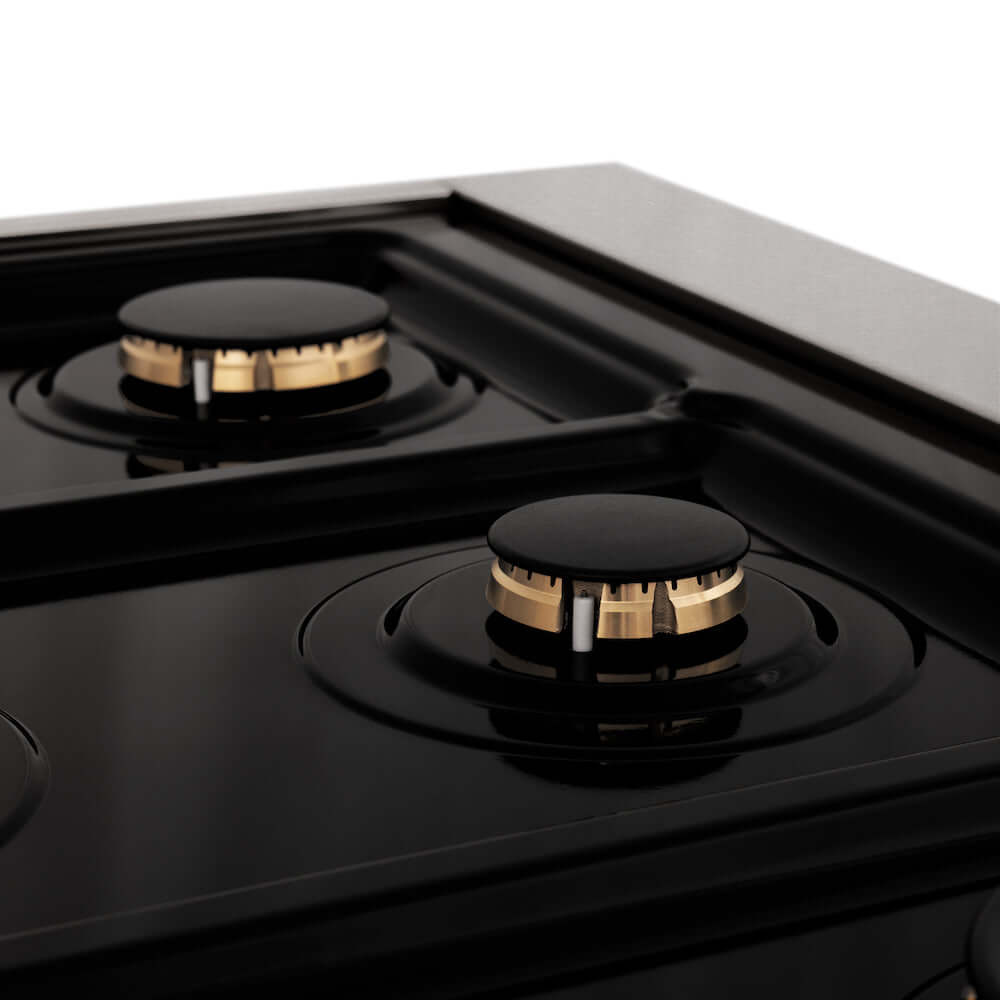 ZLINE Autograph Edition 60-inch 7.4 cu. ft. Dual Fuel Range with 9-Burner Gas Cooktop & 2 Electric Convection Ovens - Satin Stainless Steel with White Matte Doors & Matte Black Accents (RASZ WM 60 MB) | Professional Kitchen Appliance for Home Chefs & Cooking Enthusiasts