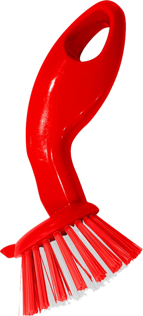 Kosher Cook Meat Red Dish Brush - Gentle Bristles, Easy Grip Handle for Effortless Dishwashing - Color-Coded Kitchen Cleaning Tool for Utensils, Pans, and Cookware