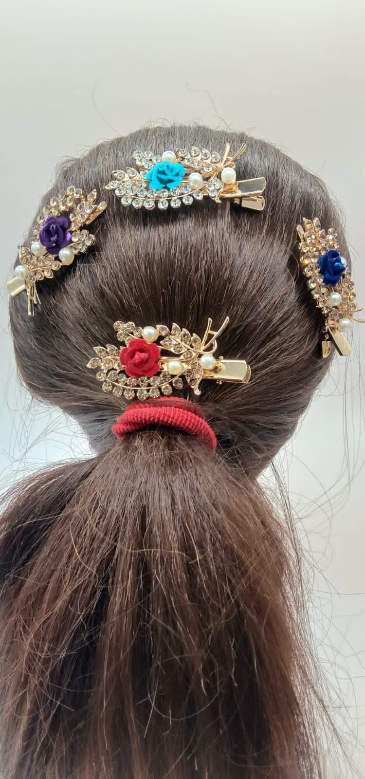 SIYAA Rose Flower Hair Clips for Women & Girls - Elegant Hair Accessories for Weddings, Parties & Everyday Style (Pack of 1)