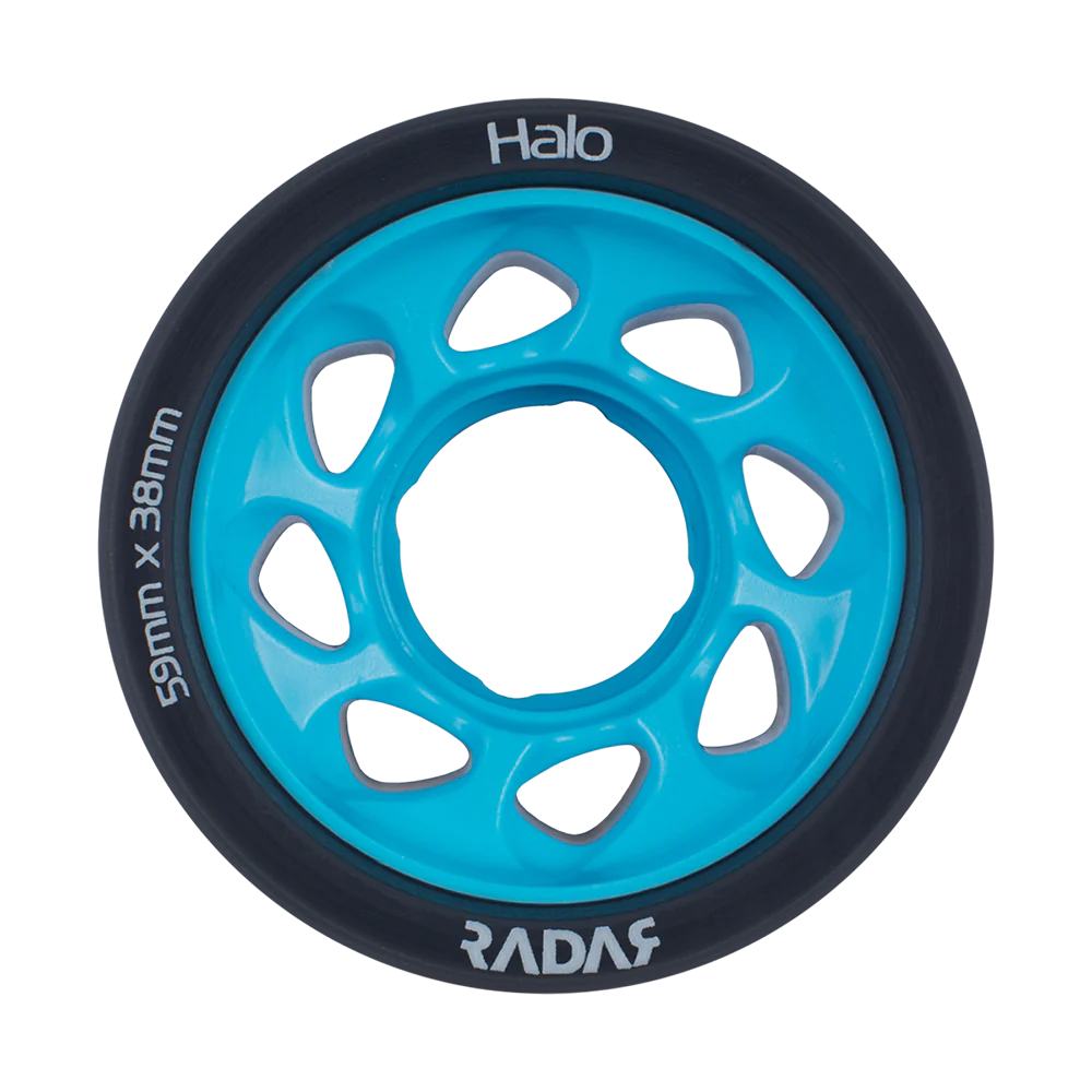 Radar Halo Wheels 59mm 4 Pack - Premium Skateboard Wheels for Smooth Riding & Tricks | Perfect for Street Skating, Park & Vert Ramps