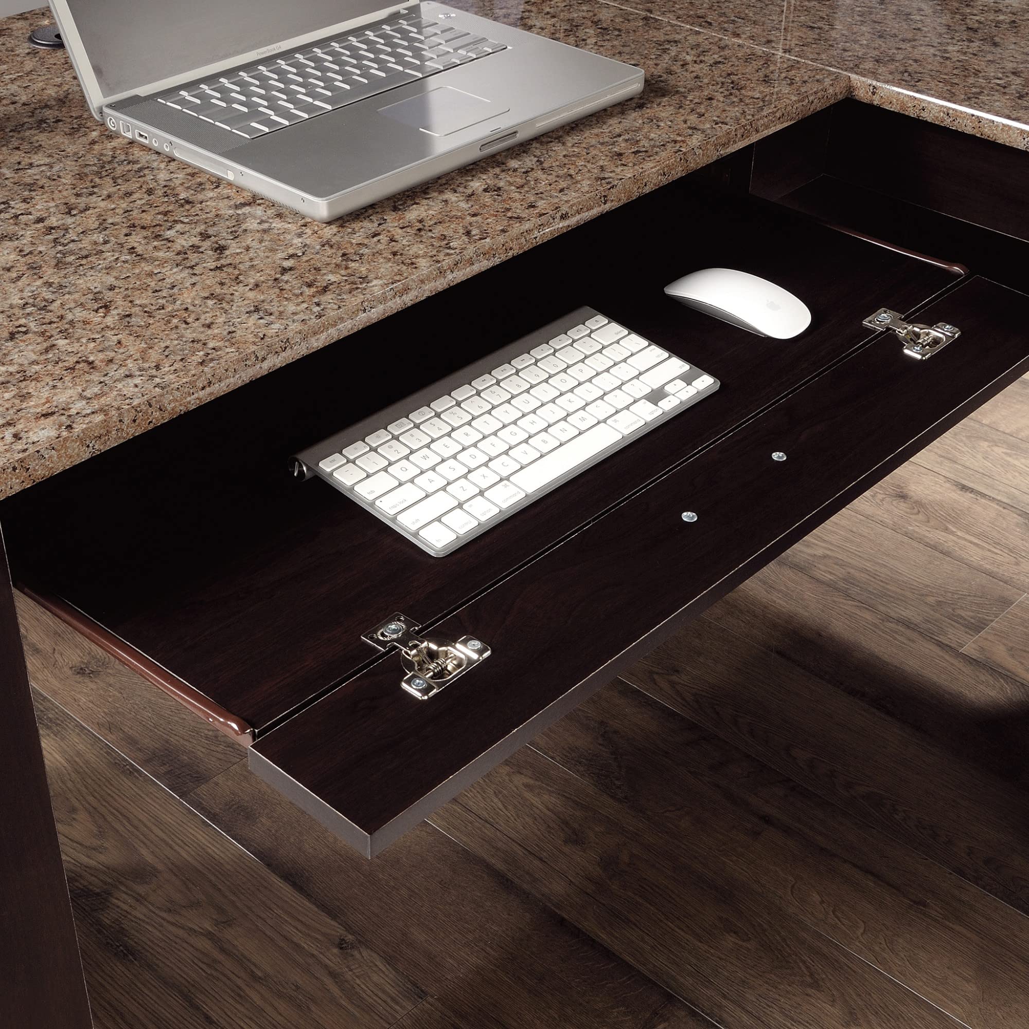 Sauder Samber 60-Inch Wide L-Shaped Transitional Computer Desk in Jamocha Finish - Perfect for Home Office, Gaming Setup & Small Workspaces