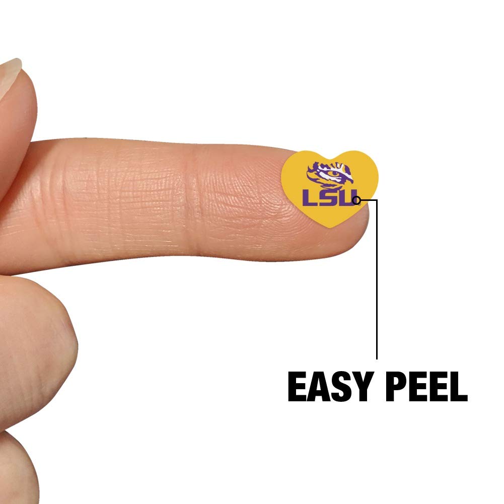 LSU Tiger Eye Yellow Heart Shaped Planner Stickers - Scrapbook & Craft Decorative Stickers for Bullet Journals, DIY Projects, and School Supplies