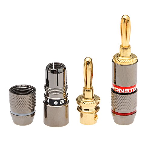 YT 4/8/12PCS Monster Banana Plug 24K Gold Plated Pure Copper Speaker Adapter Screw Plugs Audio Connectors for Home Theater & HiFi Systems - (12pcs, Premium Quality)