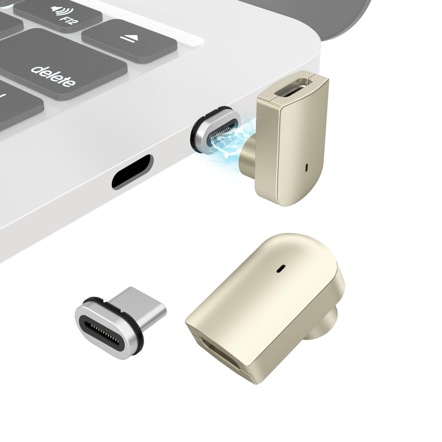 SHEEAST 2-Pack 90 Degree USB C Magnetic Adapter - 40Gbps USB4 Compatible, 8K@60Hz, 140W Fast Charging for MacBook Pro, iPad, iPhone 15 & USB-C Devices - Perfect for Office, Travel & Home Charging