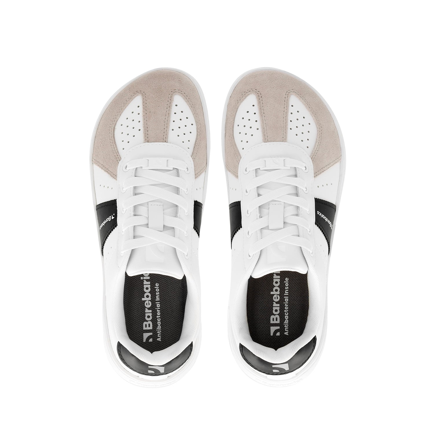 Barefoot Sneakers Barebarics Icara - Minimalist Women's Running Shoes in White & Beige | Lightweight & Flexible for Gym, Yoga & Everyday Wear