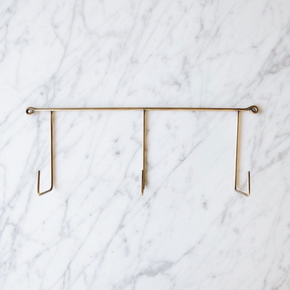 Brass Triple Hook - Heavy Duty Wall Hooks for Hanging Coats, Hats & Bags - Perfect for Entryway, Closet & Bathroom Organization
