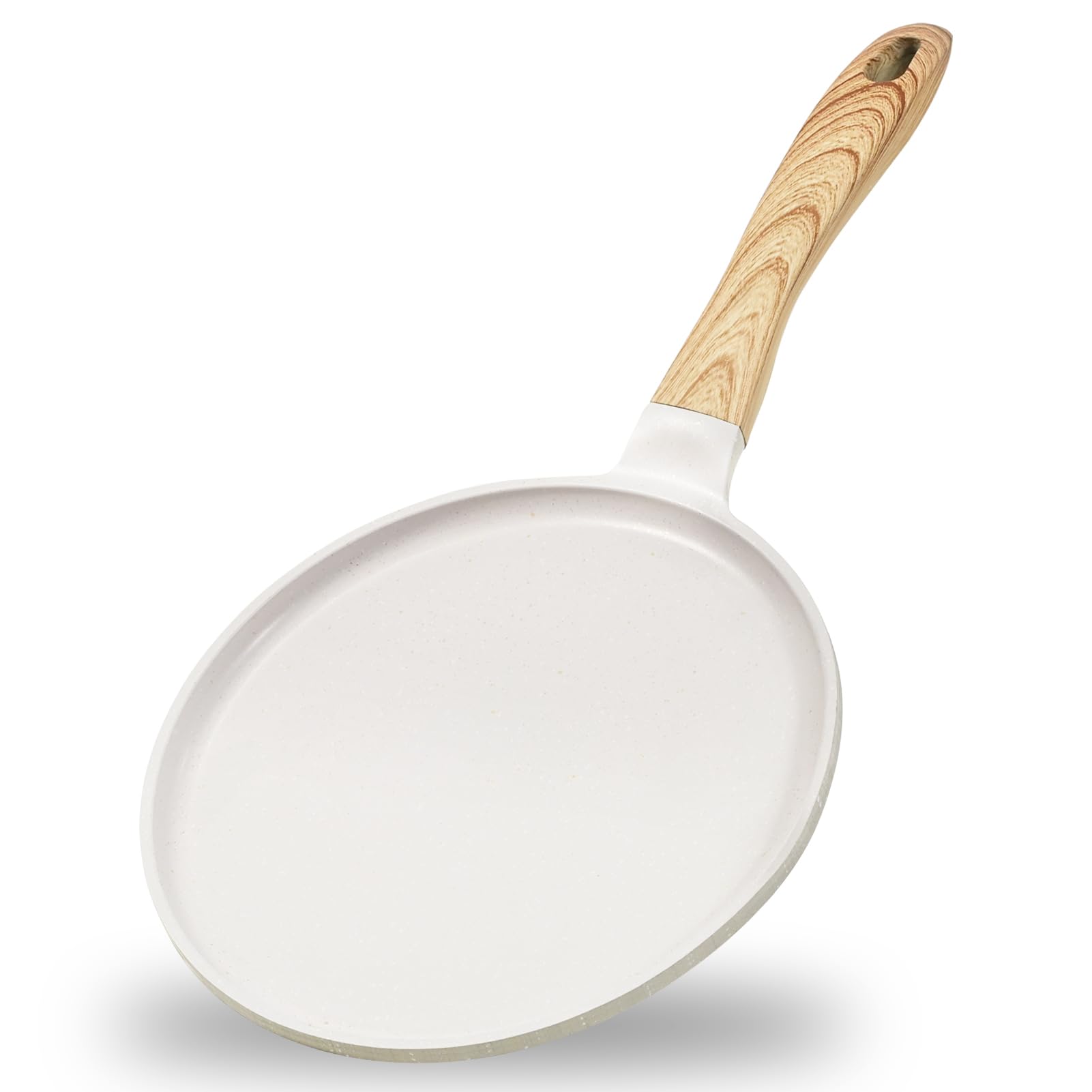 JEETEE 11-Inch Nonstick Crepe Pan - Granite Coating Griddle for Tortillas, Pancakes & Dosas - PFOA-Free, Induction Compatible Stovetop Cookware (Beige) | Perfect for Breakfast, Mexican Cuisine & Indian Cooking