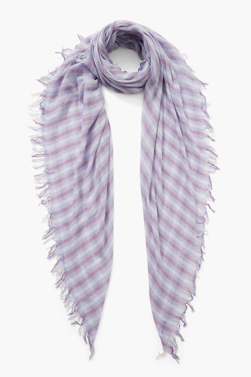 Luxury Cashmere and Silk Scarf - Soft Winter Wrap for Women, Elegant Periwinkle Blue Linea Design - Perfect for Office, Travel & Gift Giving