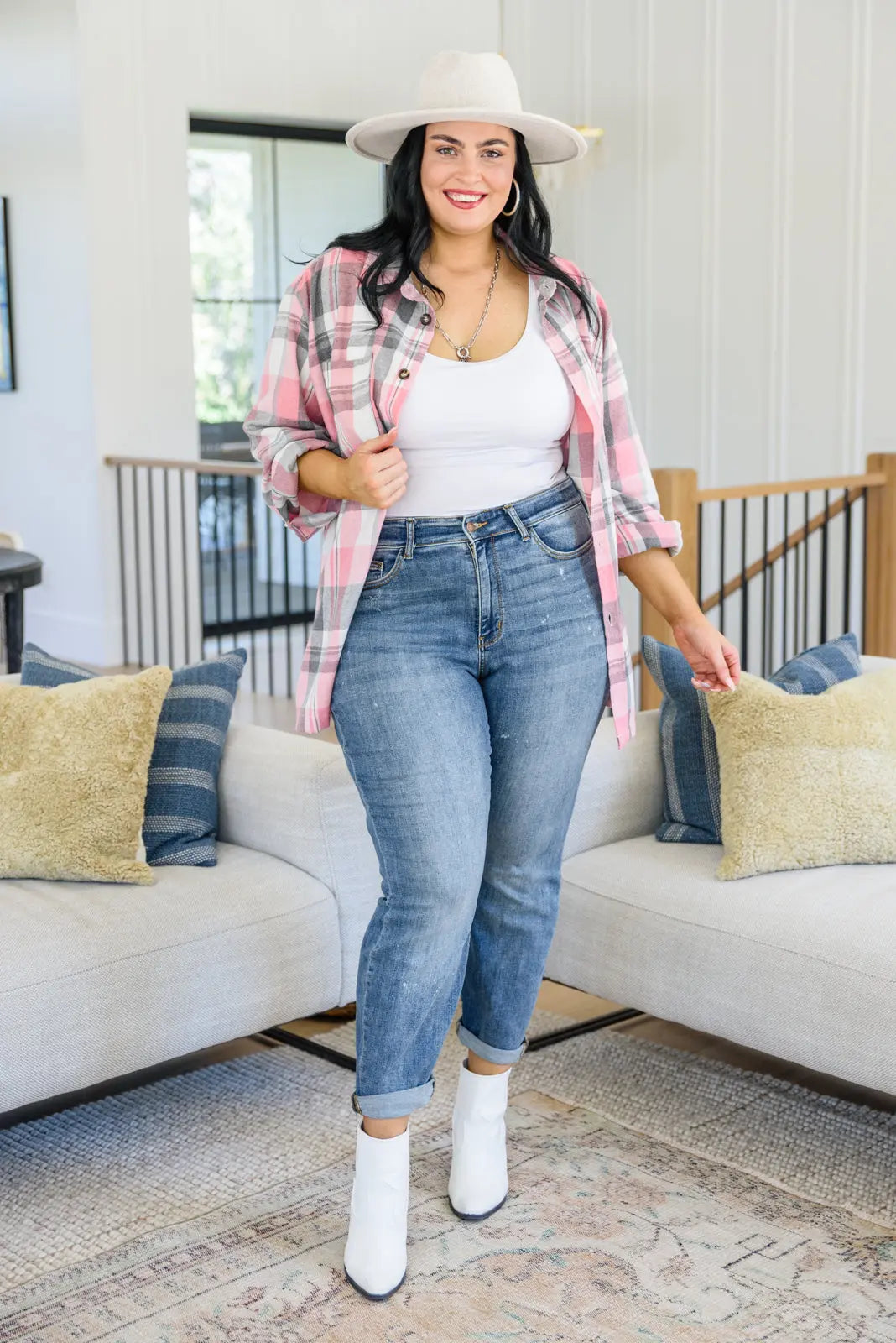 Corey Hi Rise Bleach Splash Boyfriend Jeans for Women - Distressed Denim Pants with Comfortable Fit - Perfect for Casual Outings, Street Style & Everyday Wear