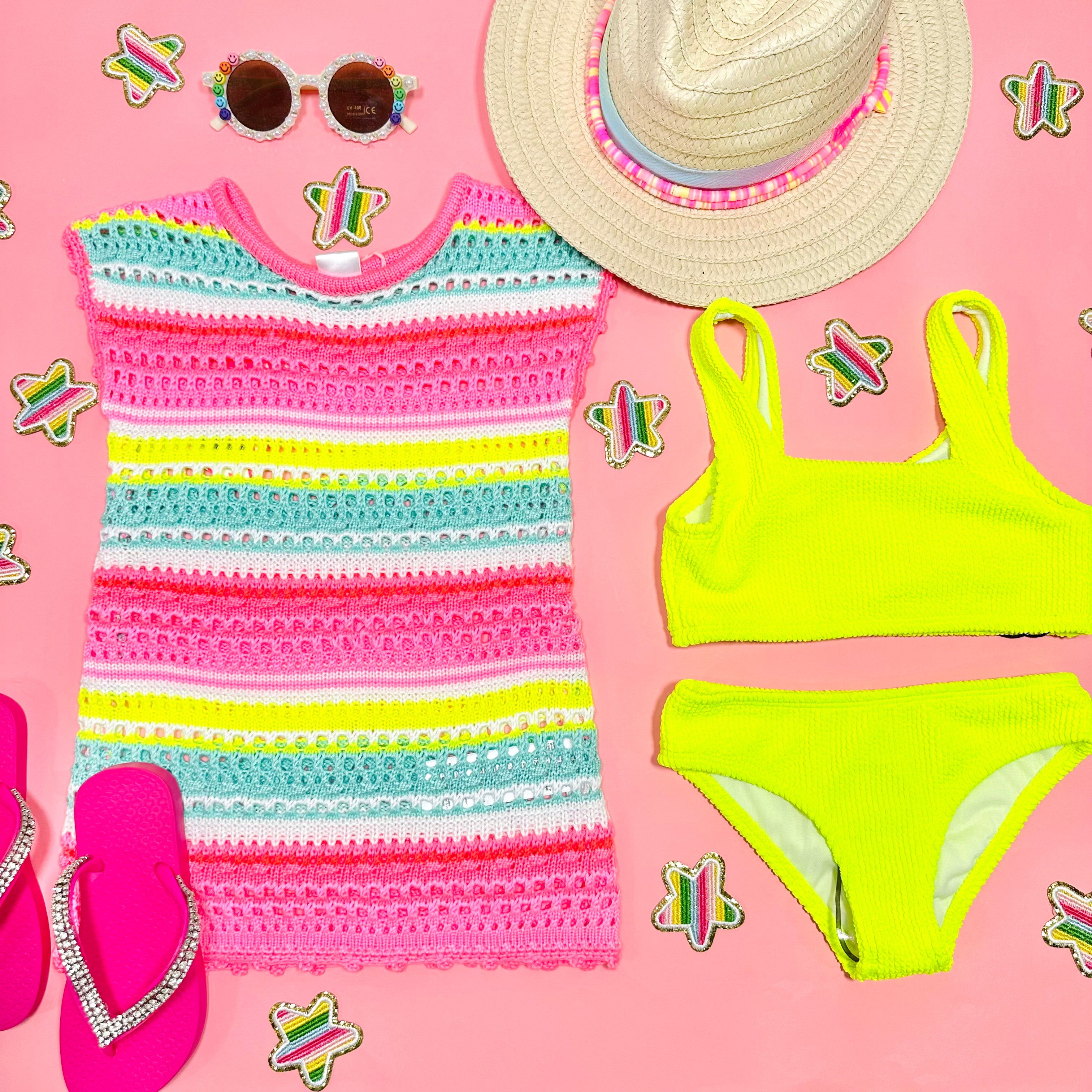 FAY LIME Two Piece Bikini Set - Women's Sexy Swimwear for Beach & Pool - Perfect for Summer Vacation, Tropical Getaway, and Swim Parties