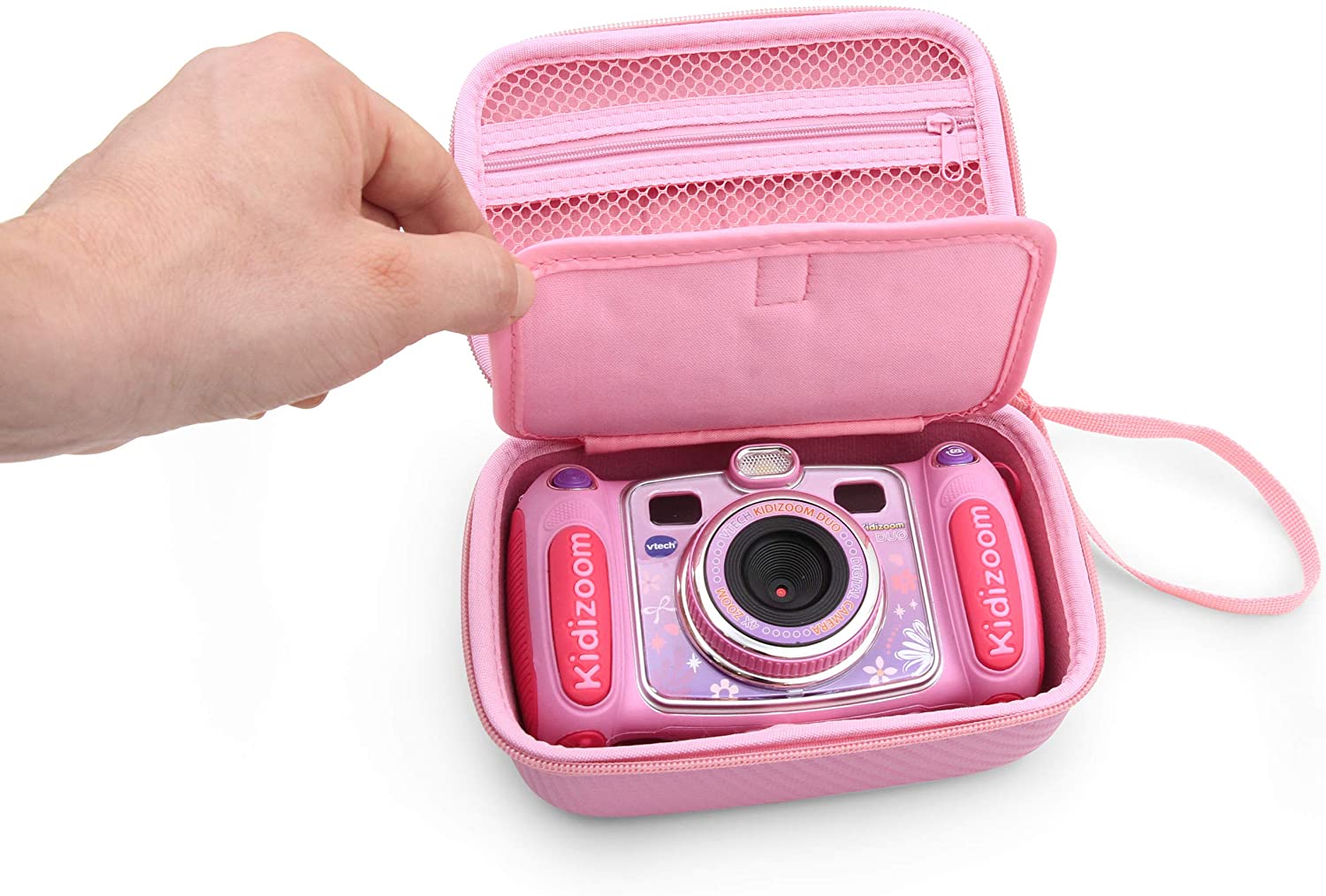 CASEMATIX Pink Protective Camera Case for VTech Kidizoom Camera Pix Duo Twist - Durable Shockproof Cover for Kids Digital Camera - Perfect for Travel, School & Outdoor Adventures