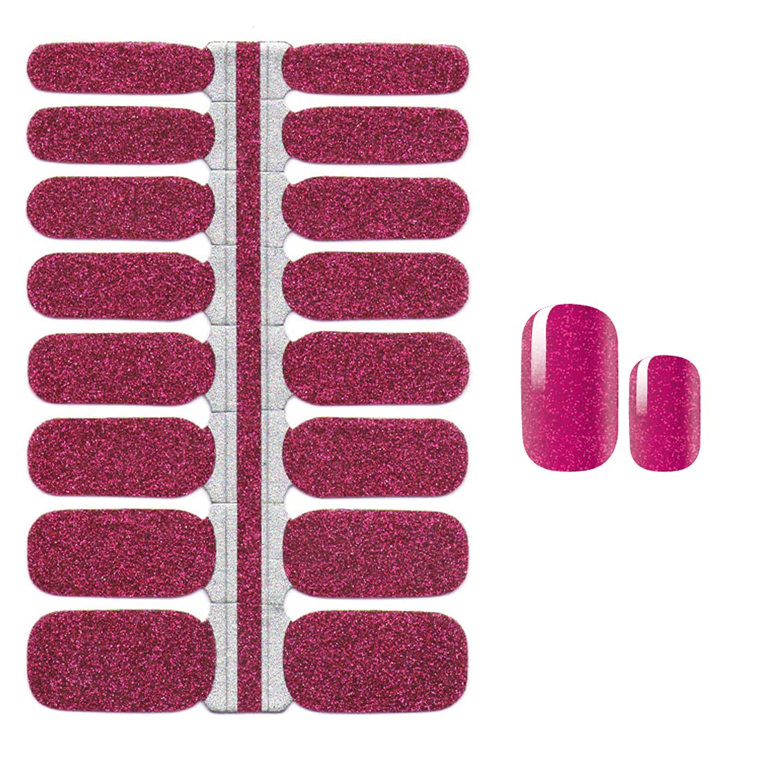 DANNEASY Glitter Nail Polish Strips - 5 Sheets Self-Adhesive Nail Stickers & Wraps with Nail File & Cuticle Stick | Long-Lasting Manicure Kit for Home, Salon & Party Nail Art