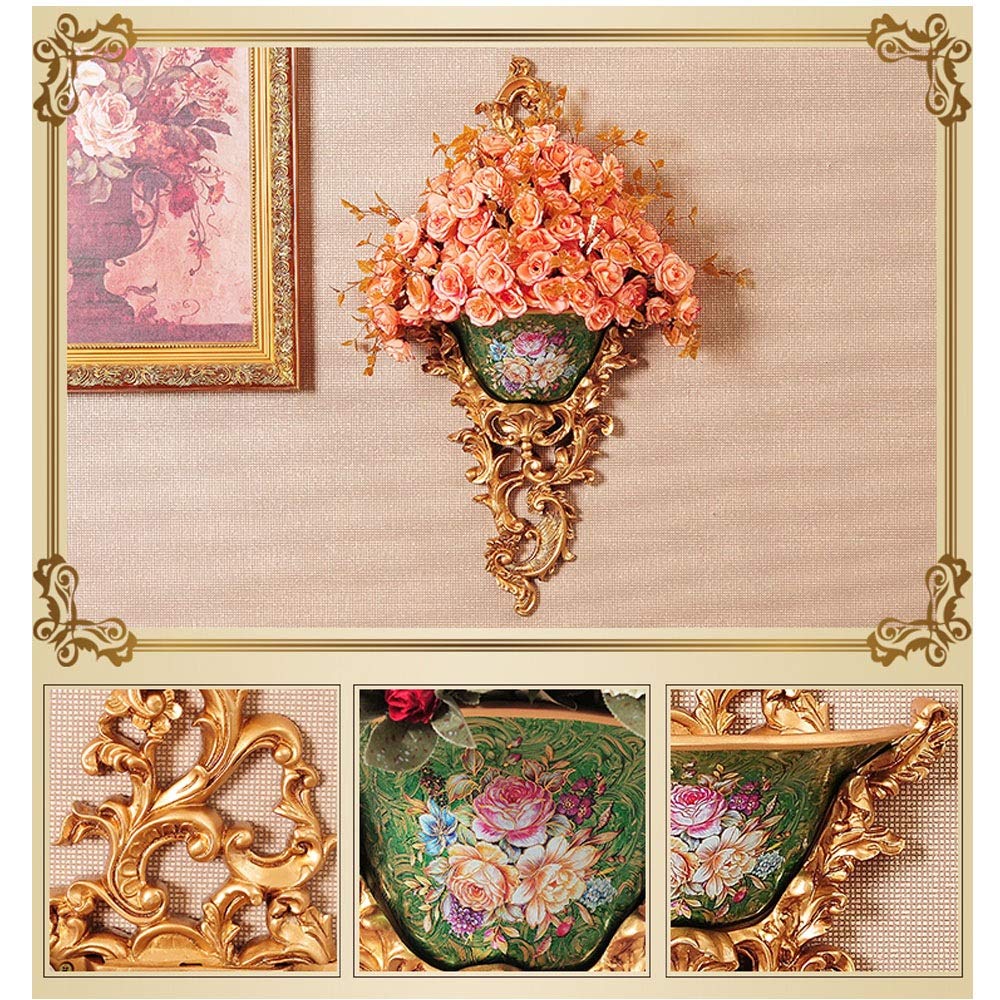 European-Style Retro Resin Wall Mount Tall Flower Vase - 26