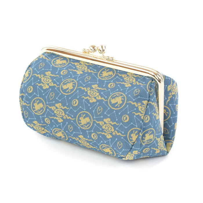 Nishijin Woven Small Rabbit Design Pouch - Handmade in Kyoto Japan | Cosmetic & Makeup Organizer | Japanese Gamaguchi Style | Travel Toiletry & Stationery Bag | Perfect for Daily Use, Gift Giving & Bag Organization