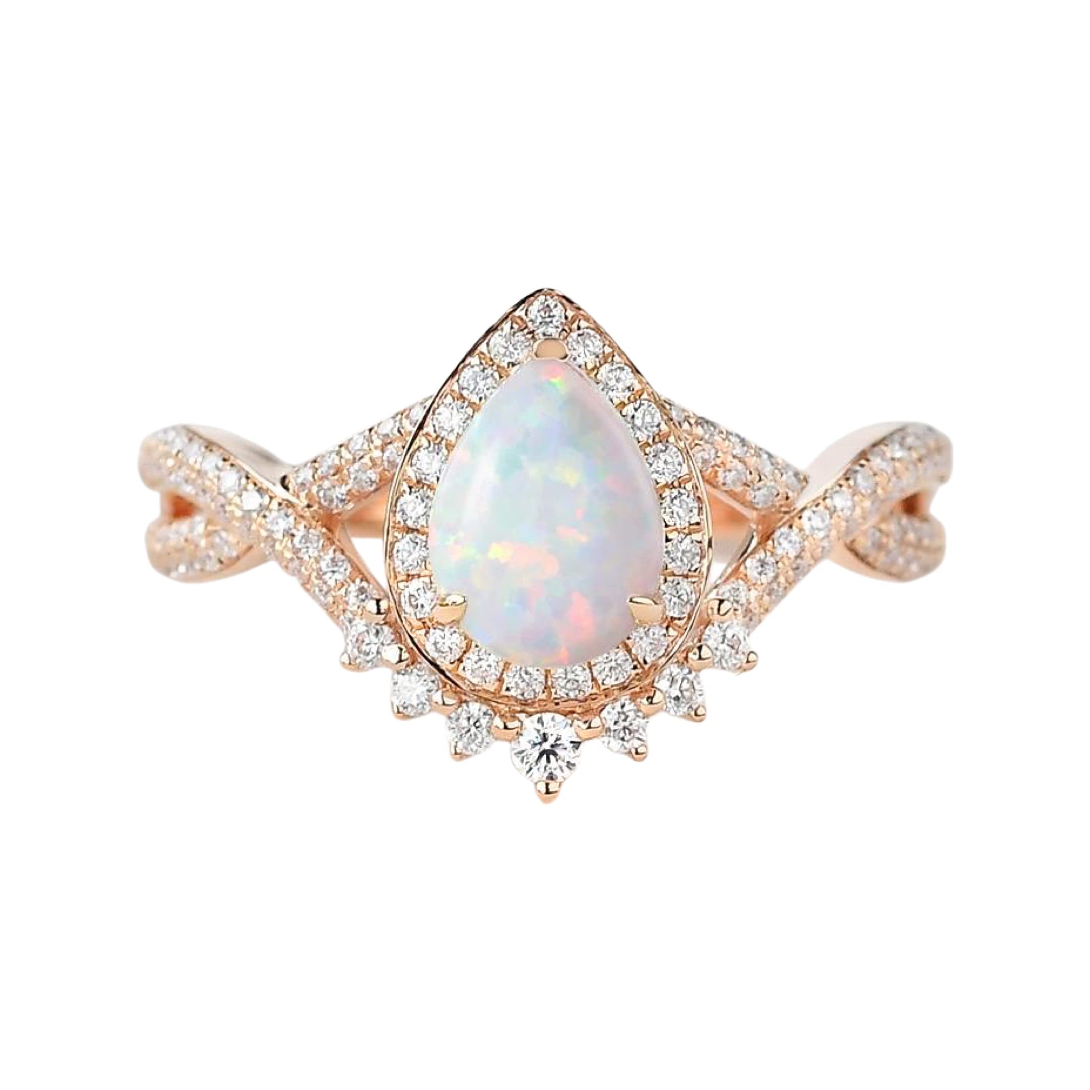 Opal Engagement Ring - 925 Sterling Silver Vintage Wedding Band for Women - Stackable Gemstone Jewelry in White Gold (Size 4) | Perfect for Proposals, Anniversaries & Everyday Elegant Wear