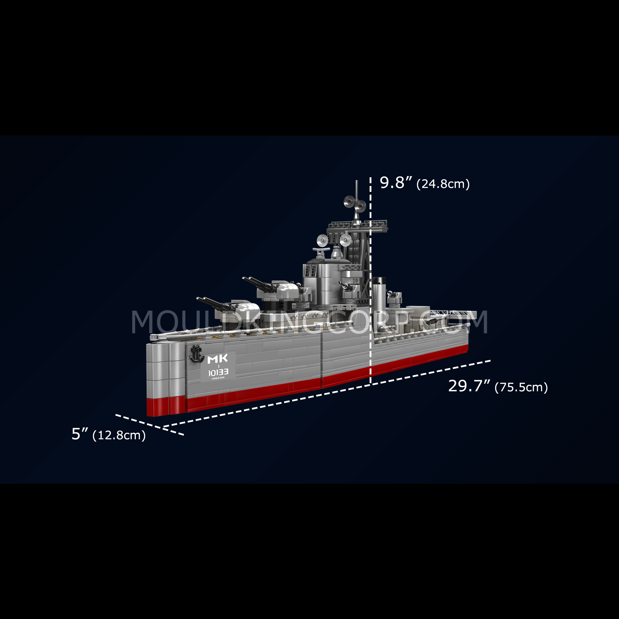 Mould King 10133 Battle Class Destroyer Model Building Kit - 1,815 Piece Military Ship Building Blocks Set for Adults & Teens | Perfect for Collectors, Display & STEM Learning Activities