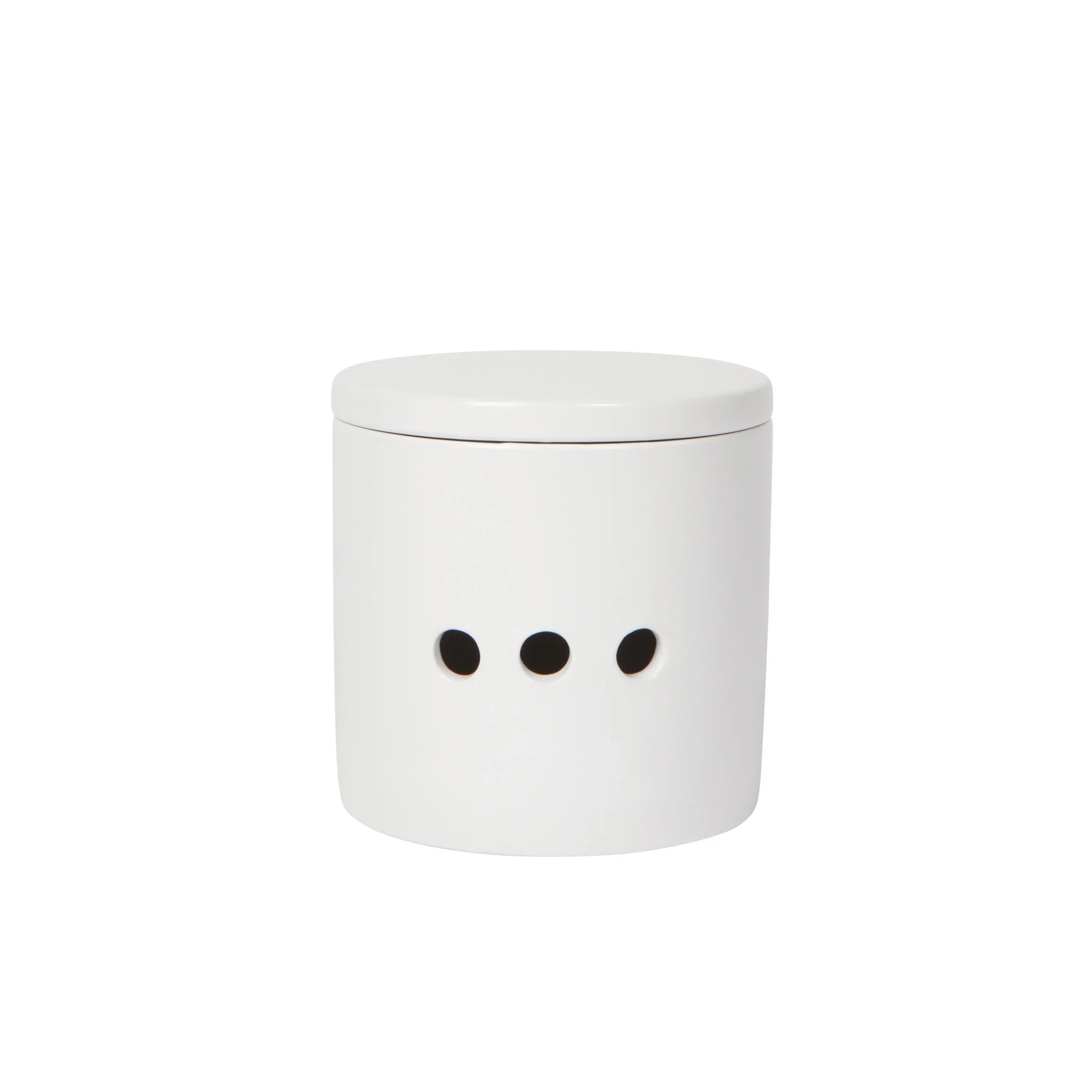 Now Designs Stoneware Matte White Garlic Keeper - Airtight Ceramic Container for Fresh Garlic Storage | Perfect for Kitchen, Pantry & Countertop Organization
