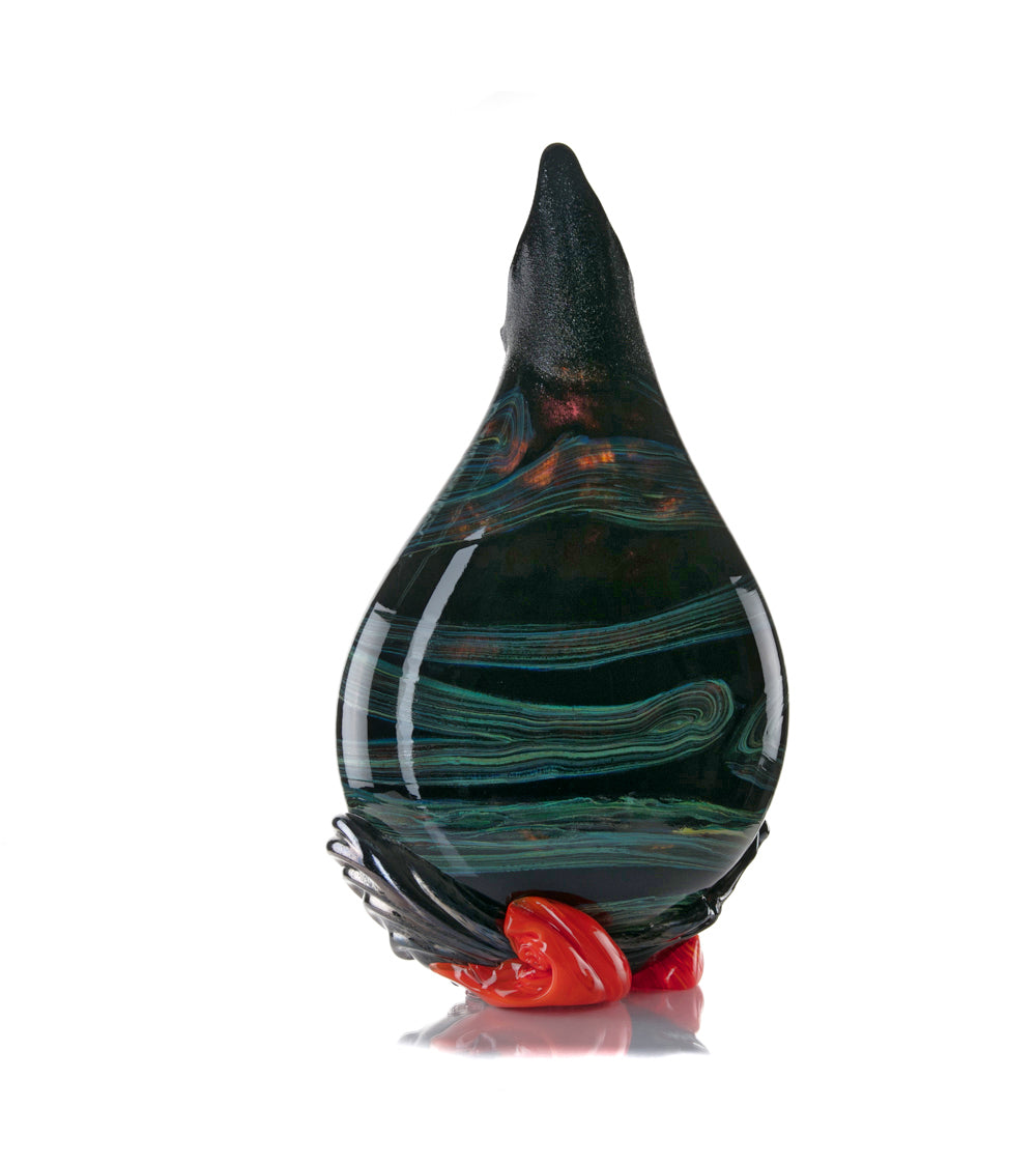 Daniel Moe Black Lava Trail 1 Glass Vessel - Modern Home Decor, Unique Centerpiece for Dining Table, Living Room, or Office