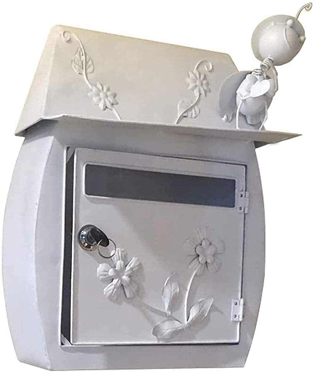 Modern Wall Mount Mailbox with Combination Lock - Secure Outdoor Letterbox Post Box for Home & Office (White) - Perfect for Apartments, Houses & Commercial Buildings