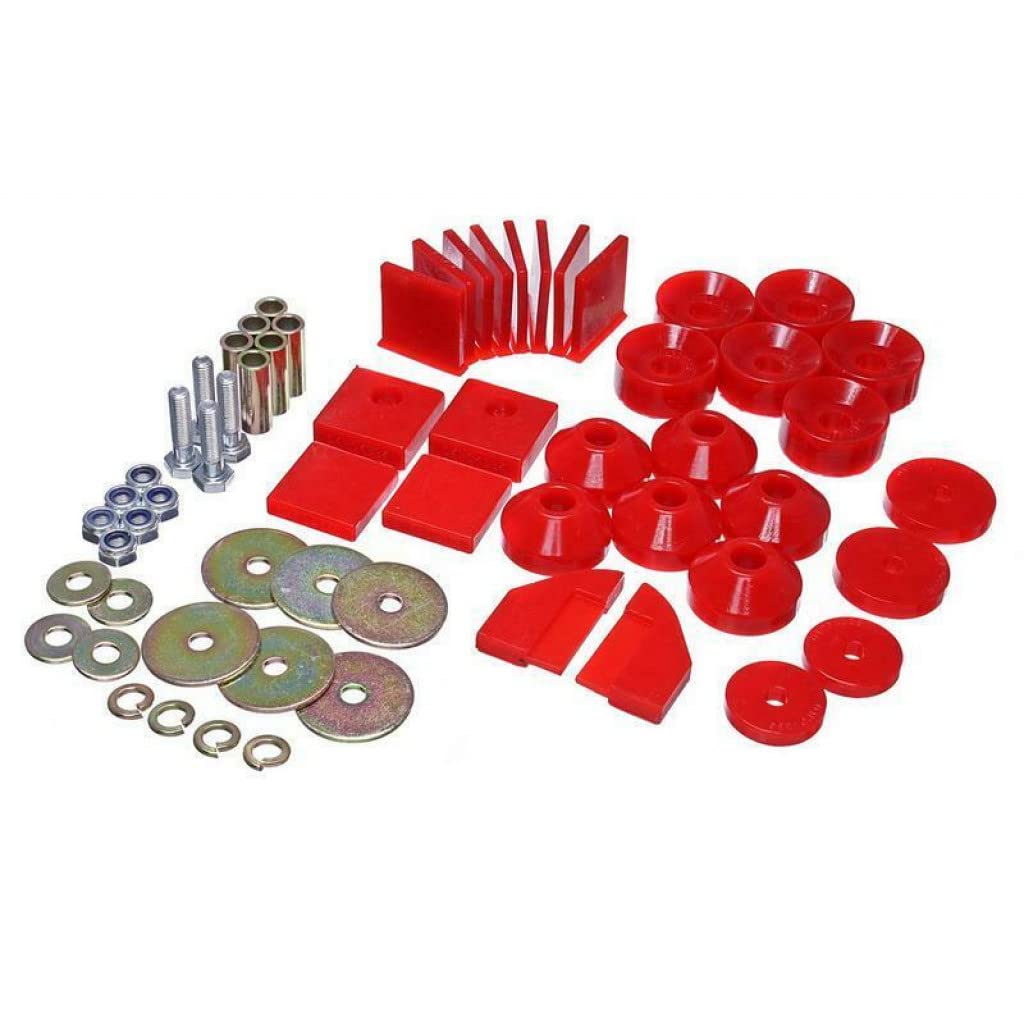 Energy Suspension Body Mount Set for 1986-1995 Suzuki Samurai - Red 1.4101R | Durable Rubber Bushings for Off-Road & Daily Driving | Improves Ride Comfort & Reduces Vibration