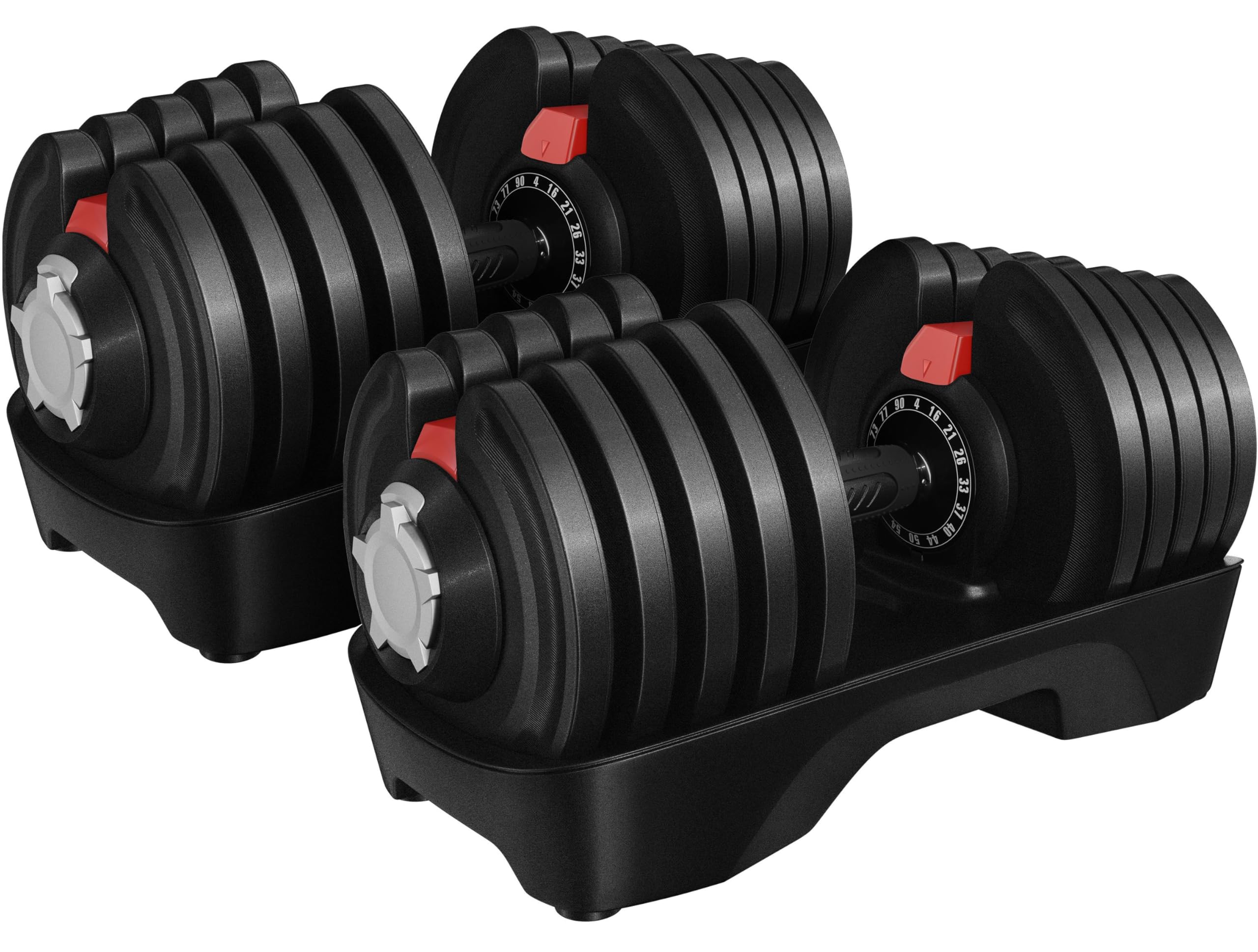 Yaheetech Adjustable Dumbbell Set 28/40/52.5/90LBS - Quick Adjust Dumbbells with Anti-Slip Handle & Storage Tray for Home Gym - Strength Training Equipment for Men & Women (Single or Pair) - Perfect for Weight Lifting, CrossFit, and Full-Body Workouts at Home