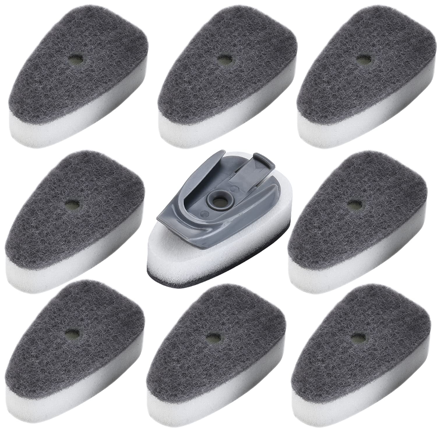 9pcs Kitchen Sponge Refills Set - Soap Dish Wand Replacement for Cleaning