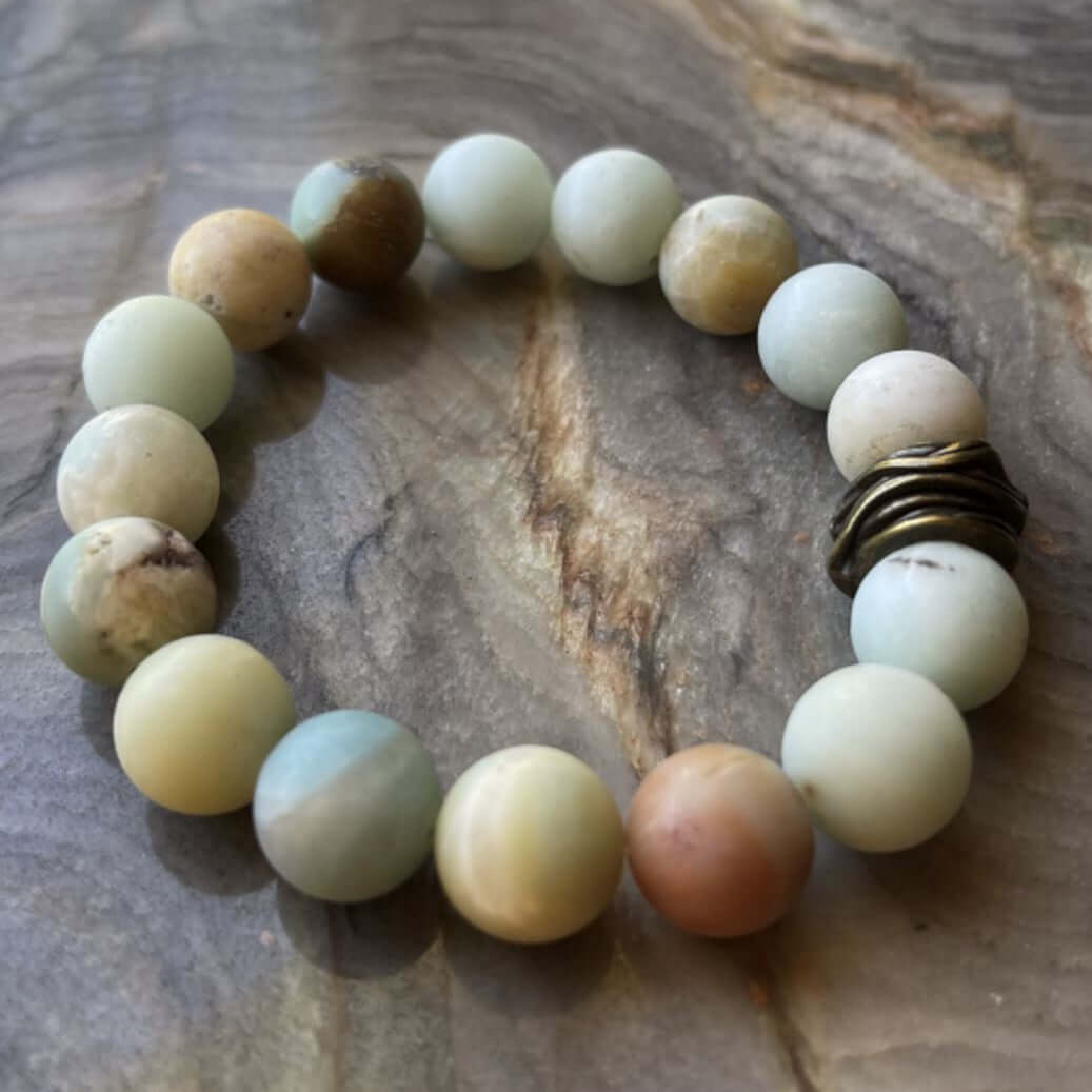 Natural Stone Stretch Bracelet - Handmade Beaded Elastic Bracelet for Women, Yoga, Meditation & Boho Fashion Accessories