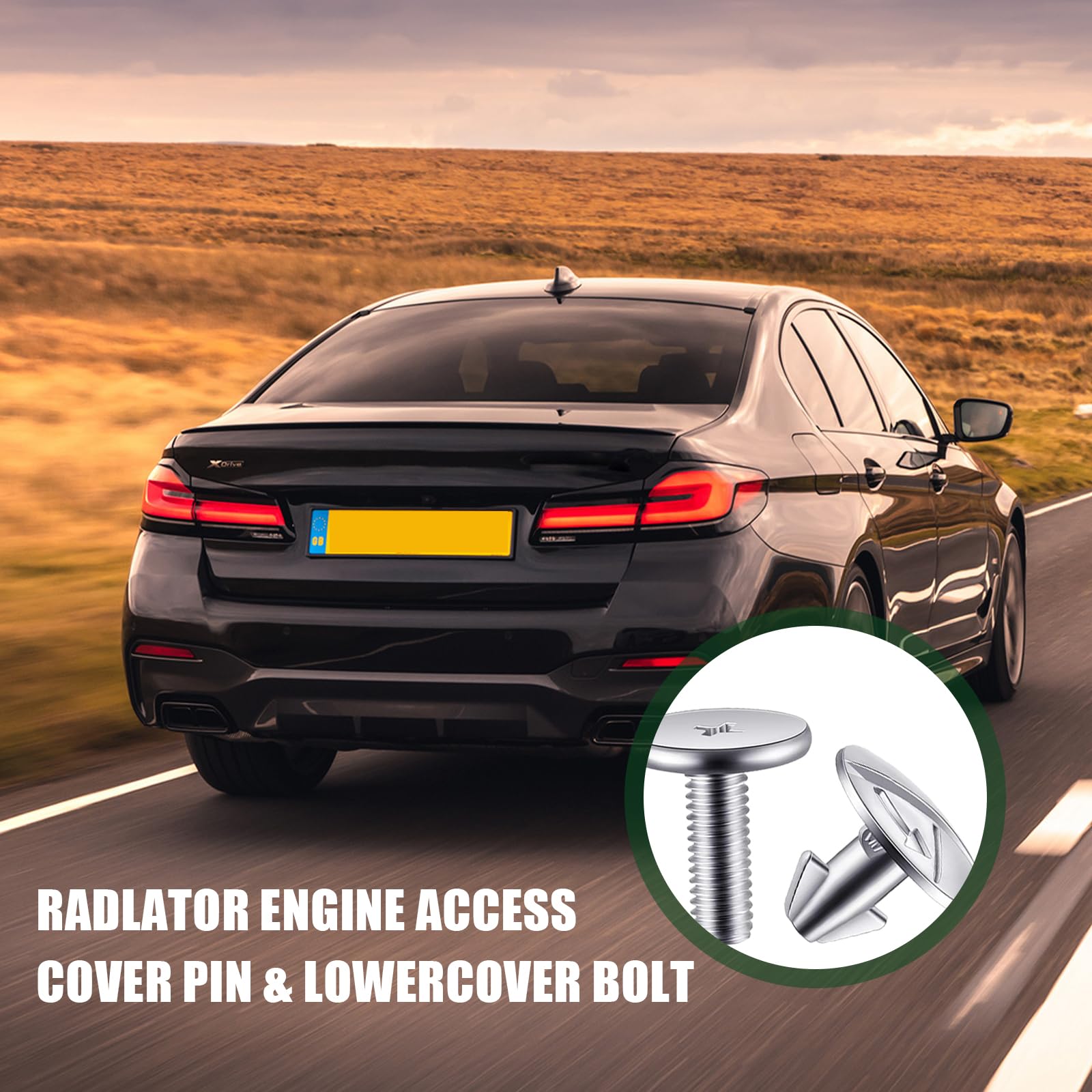 8 PCS Automotive Engine Cover Pin Screw Set - Lower Engine Radiator Splash Guard Hardware Bolts (90674-TY2-A01) - Compatible with Honda Civic, Accord, CRV - Silver Fastening Accessories for Engine Protection & Maintenance