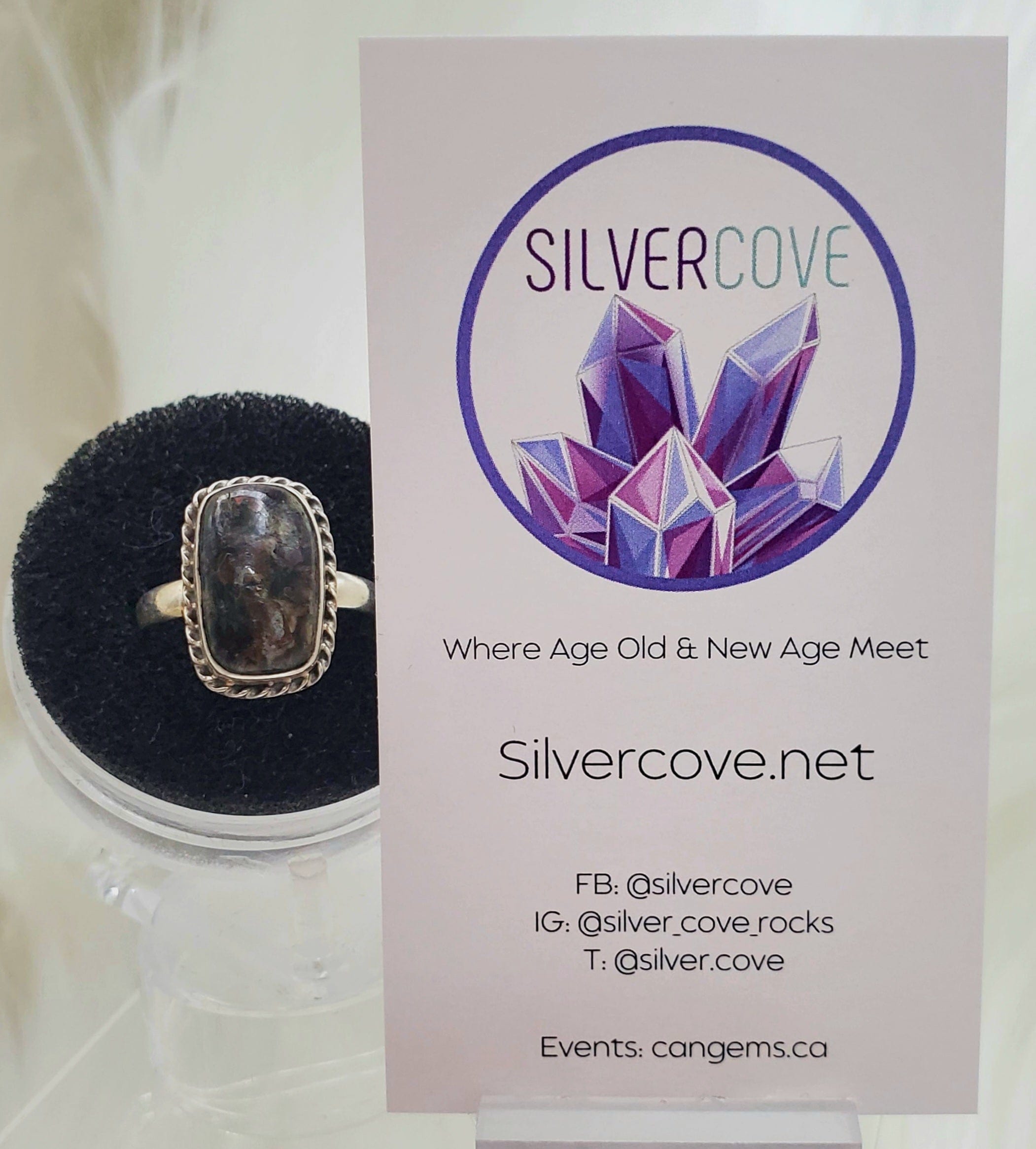 Stunning Canadian Staurolite & Garnet Ring in .925 Sterling Silver - Size 9.25 - Perfect for Anniversary Gifts & Special Occasions