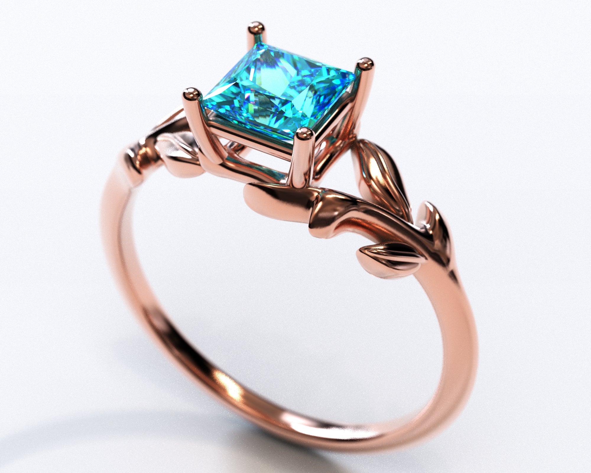 Exquisite Black Gold Blue Topaz Engagement Ring for Women – Elegant Wedding, Anniversary & Proposal Jewelry Gift