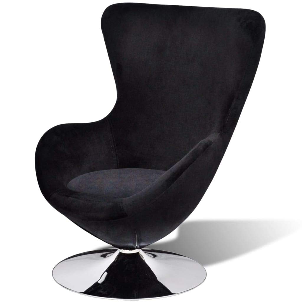 Egg-Shaped Armchair - Single Sofa, Lazy Boy Chair, TV & Reading Chair for Small Spaces - Cozy Accent Chair for Bedroom, Living Room & Office Corners (Black) - Perfect for Relaxing, Watching TV & Reading