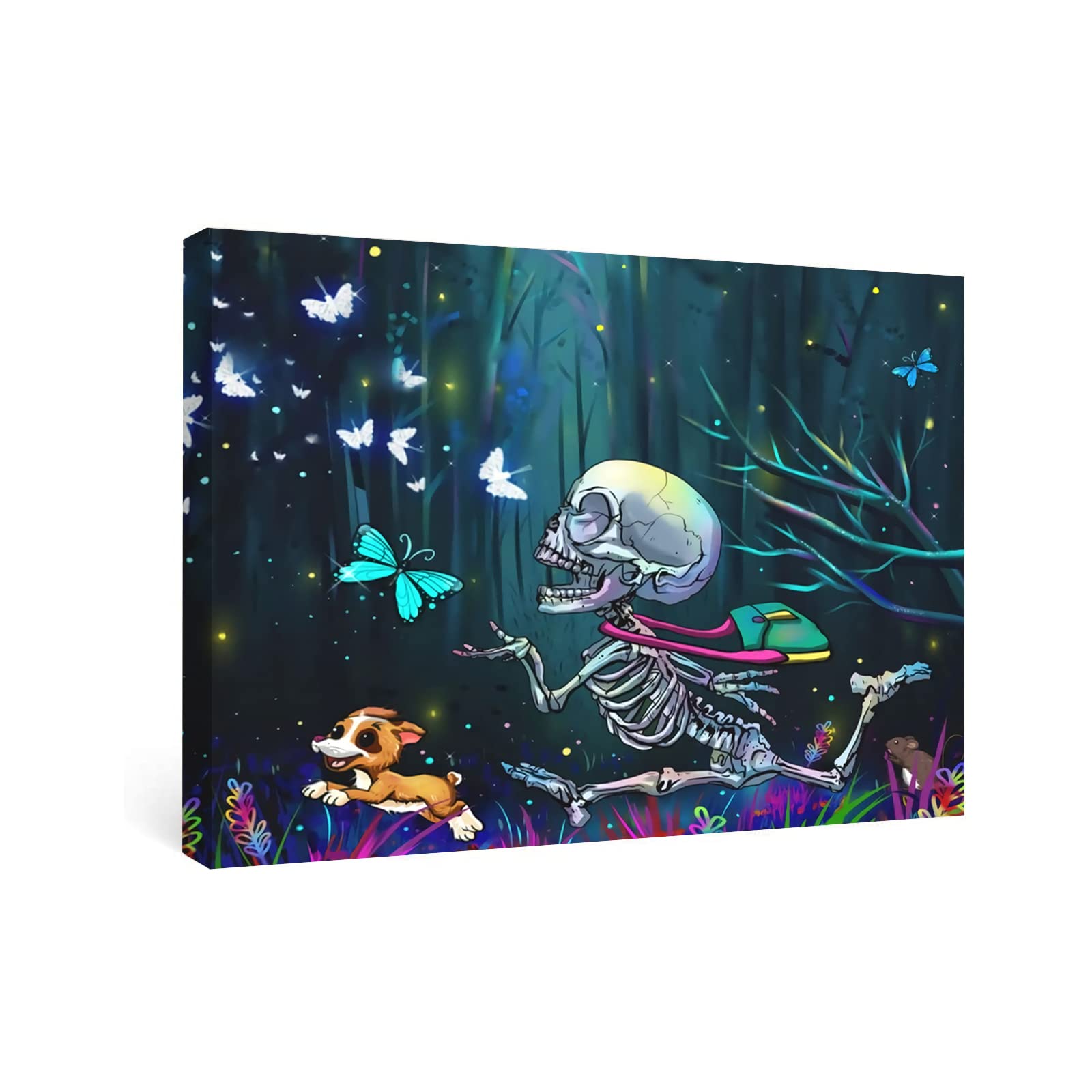 Youshosho Skull Wall Art Prints - Gothic Home & Office Decor - Framed Canvas Artwork for Living Room, Bedroom, or Man Cave